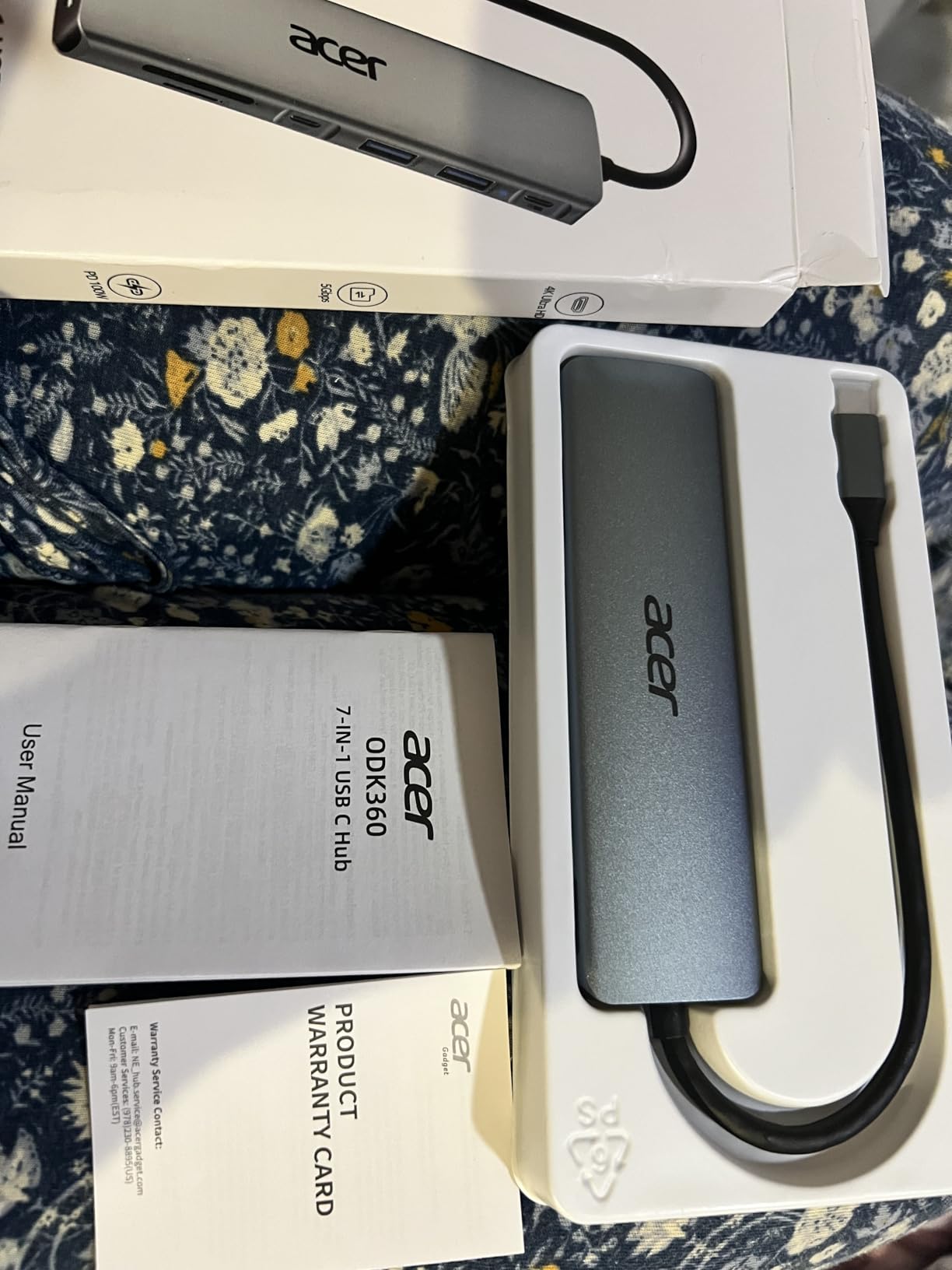 Acer USB C Hub, 7 in 1 Multi-Port Adapter for Laptop/Mac Type C Devices | 4K USB C to HDMI Splitter Hub, 100W Max PD Port, 2 USB 3.0 & 1 USB C Data Ports 5Gbps, SD/TF Card Reader customer photo 1