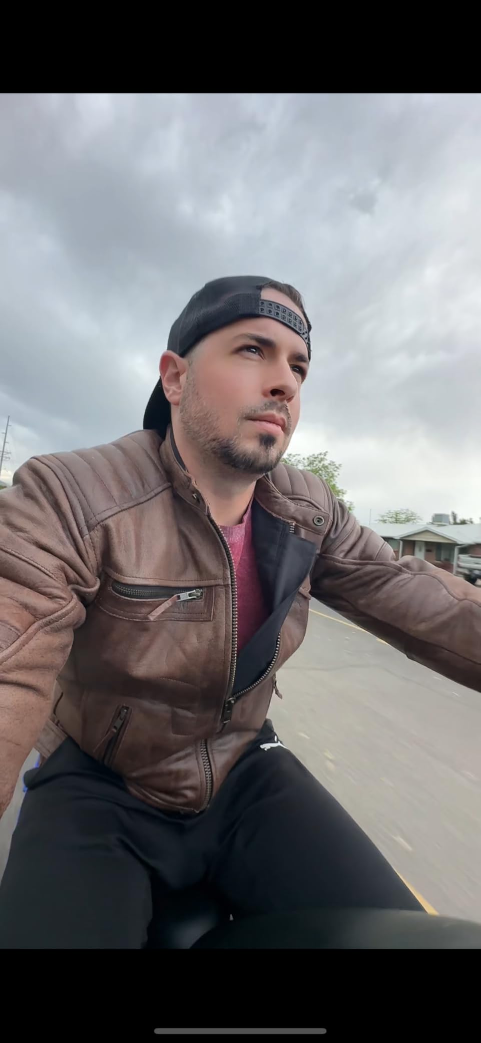 Men's Leather Motorcycle Jacket, Distressed Biker Riding Jacket with Armor Pockets, Removable Liner customer photo 2