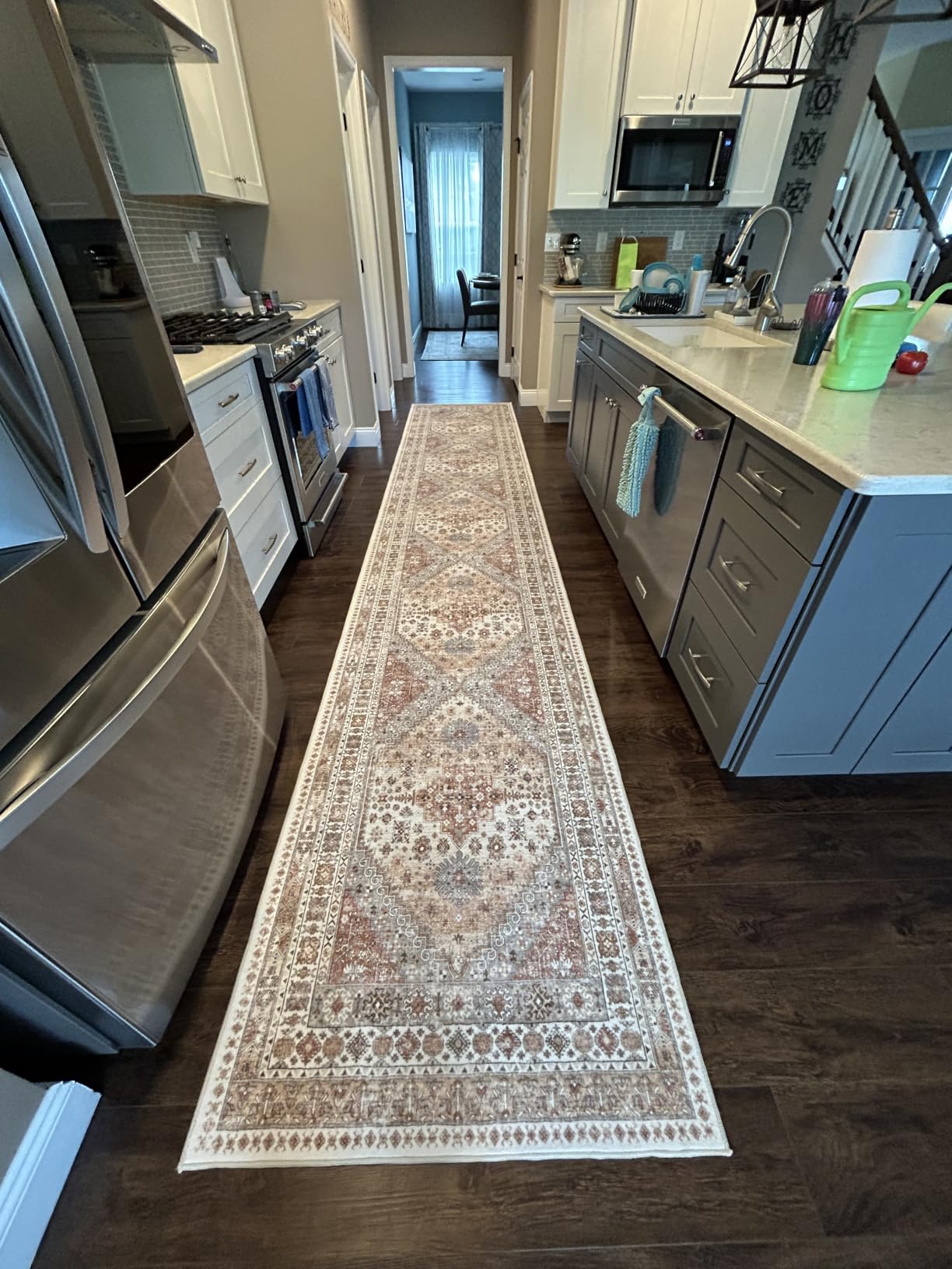zesthome 9x12 Area Rugs for Living Room, Large Washable Rug, Orange | Rugs for Bedroom, Dining Room, Office, Low Pile, Soft, Vintage Rug, Stain Resistant Indoor Carpet, Non Slip, Home Decor customer photo 1