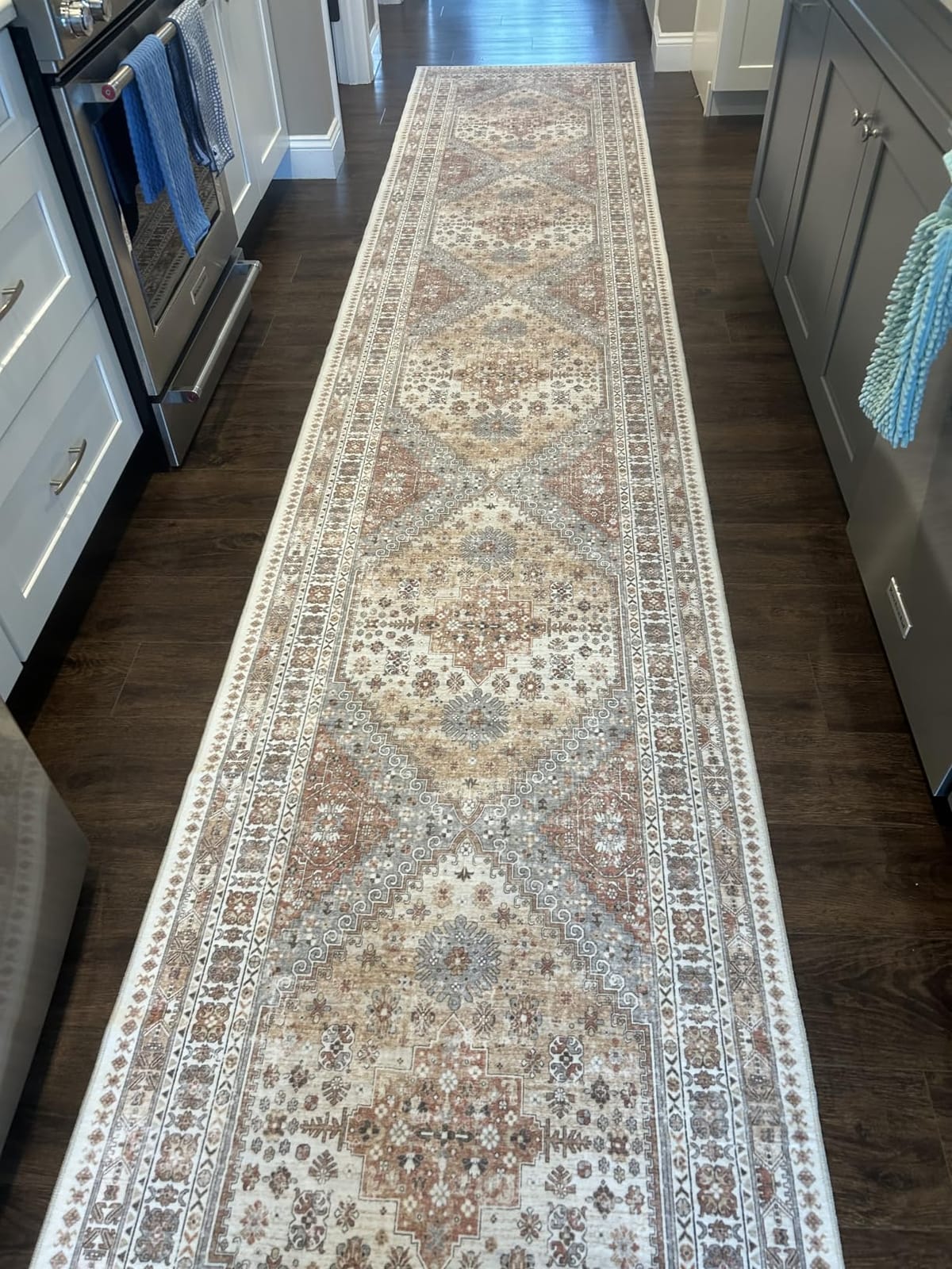 zesthome 9x12 Area Rugs for Living Room, Large Washable Rug, Orange | Rugs for Bedroom, Dining Room, Office, Low Pile, Soft, Vintage Rug, Stain Resistant Indoor Carpet, Non Slip, Home Decor customer photo 2