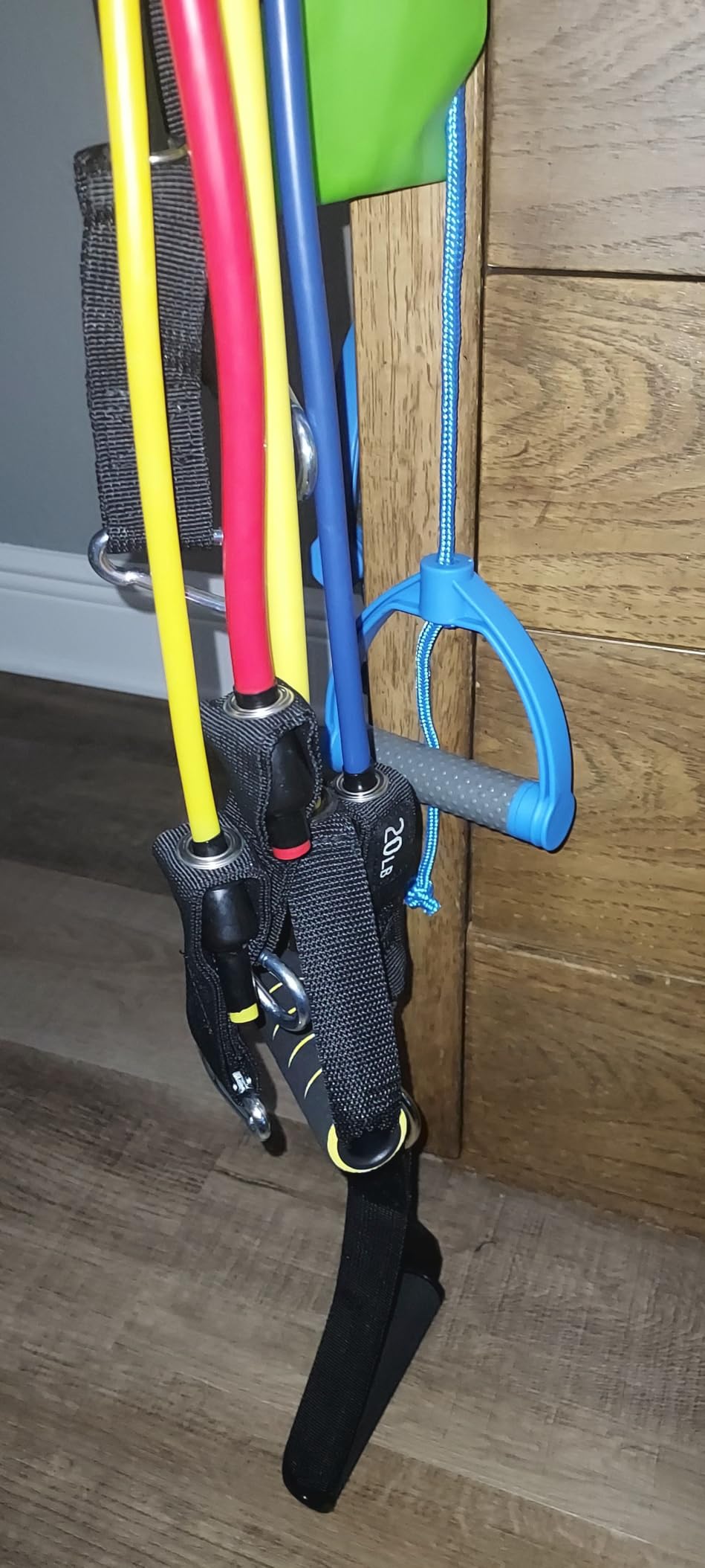 WHATAFIT Resistance Bands with Handles, 5-Level Exercise Bands for Workout | Natural latex,10-50 lbs, stackable to 150,Ankle Straps, Door Anchor,Guide. For Strength, Yoga,Home Gym,Travel & Workout. customer photo 2