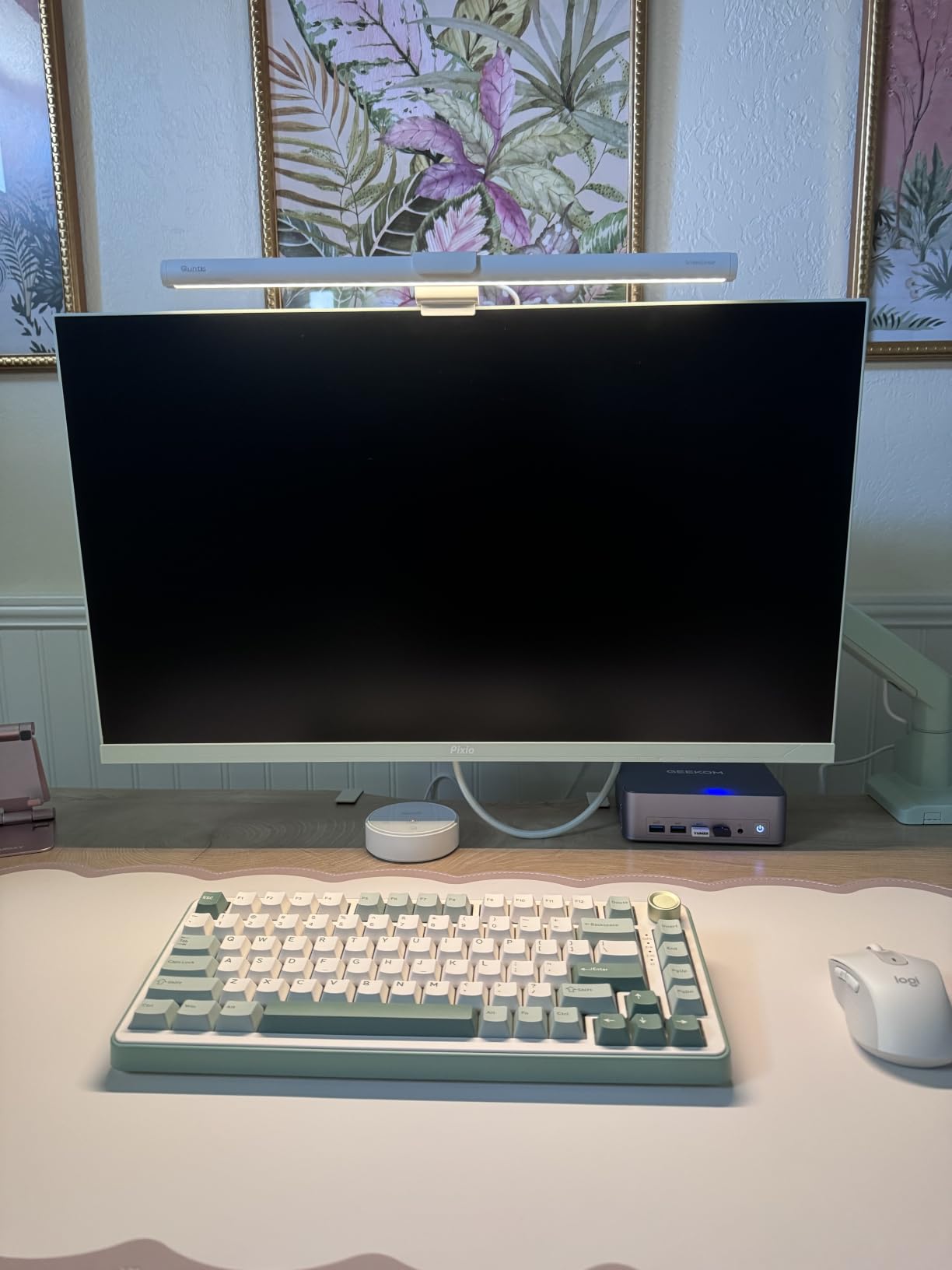 Quntis Computer Monitor Light Bar with Remote, Eye-Care Monitor Light Backlight Desk Lamp for Home Office Gaming, Stepless Dimming Brightness and Color Temperature, No Screen Glare, Gray customer photo 1