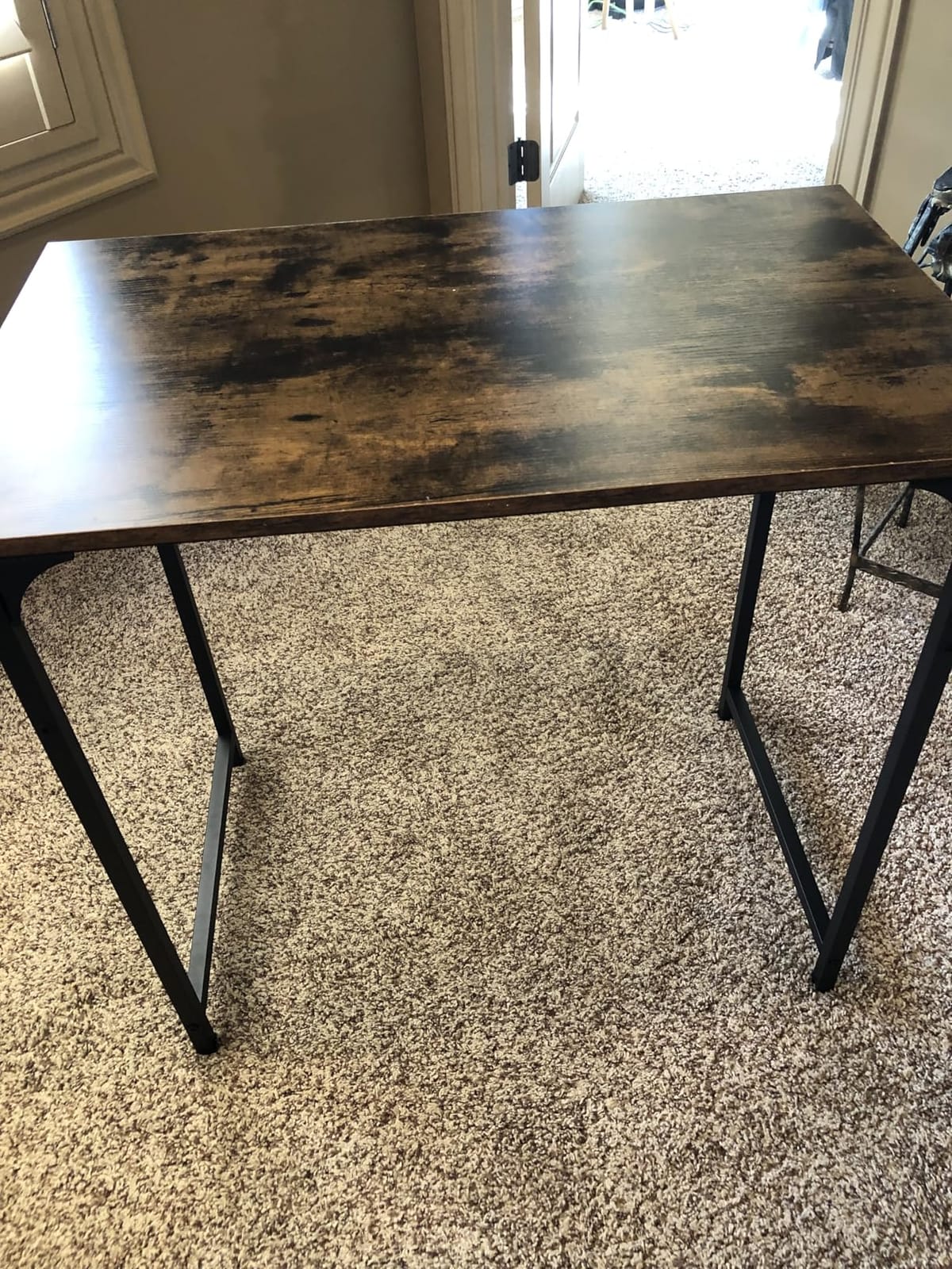 PayLessHere 32 Inch Computer Desk, Brown | Sturdy Office Desk | Metal Frame, Adjustable Feet customer photo 1