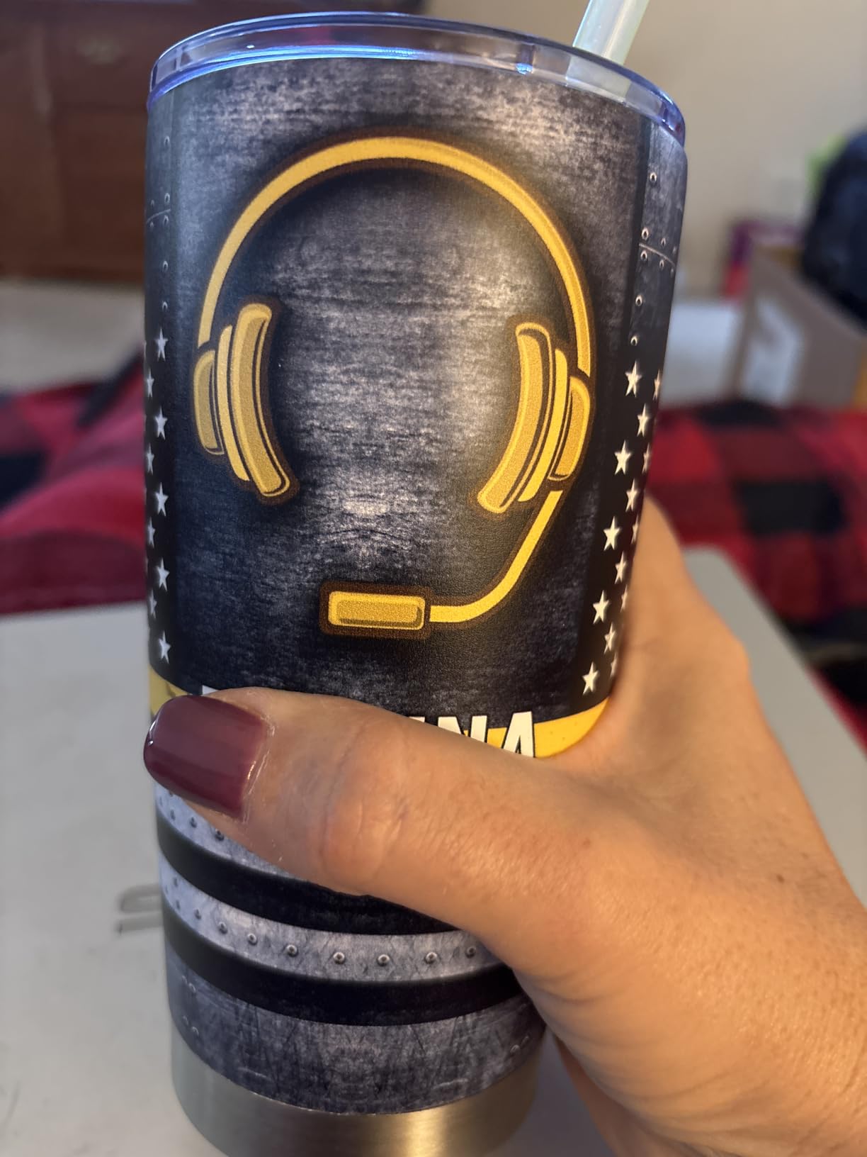 Personalized US Navy Military Veteran 20oz Tumbler With Lid - US Navy Flag Gifts - Soldier Academy Graduation Retirement Birthday Gifts customer photo 1