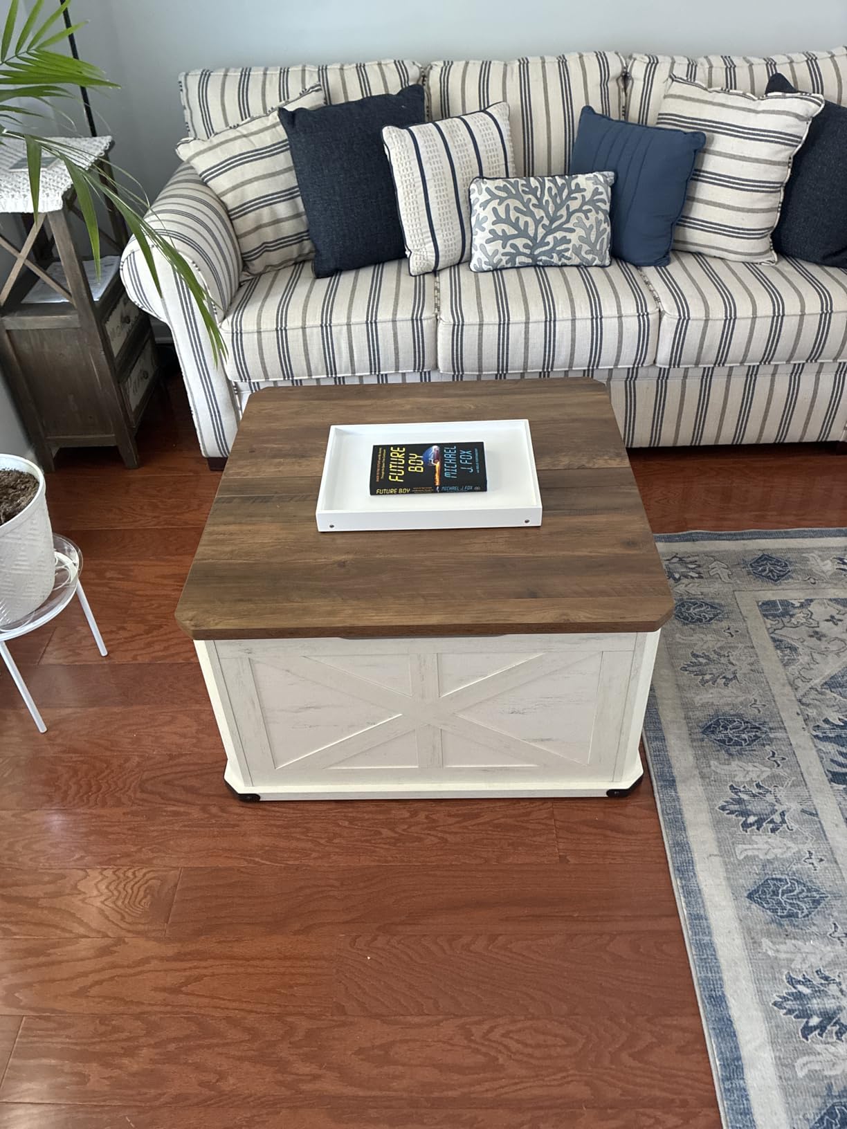 VASAGLE LIRY Collection - Farmhouse Coffee Table with Storage, Square Coffee Table customer photo 1