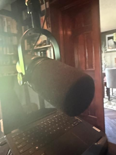 Shure MV7+ USB-C & XLR Podcast Dynamic Mic with Stand - OBS-certified USB-C and XLR dynamic mic with stand, LED touch panel, auto level and pop filter for podcasting customer photo 2
