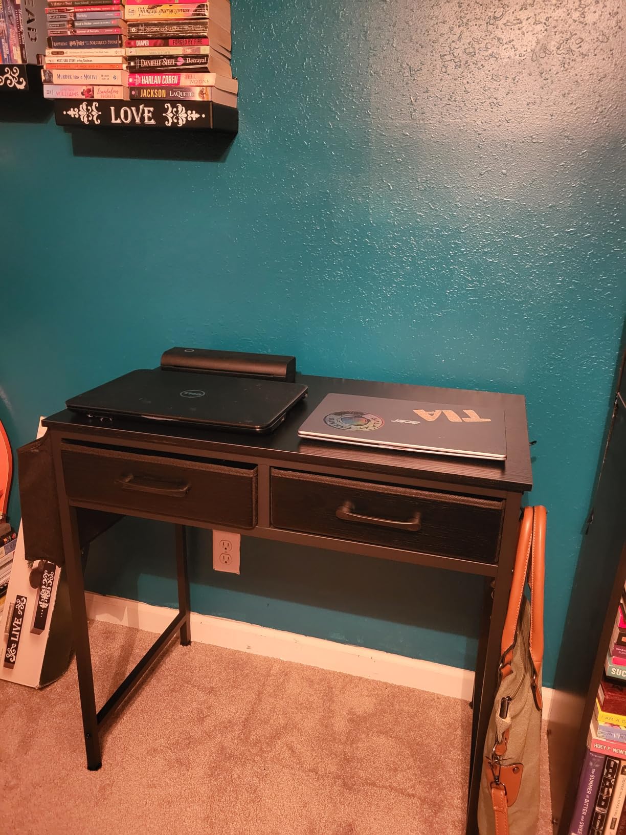 DLisiting Small Desk with Drawers for Bedroom, 32 Inch Kids Desk with 2 Fabric Drawers for Small Space customer photo 1