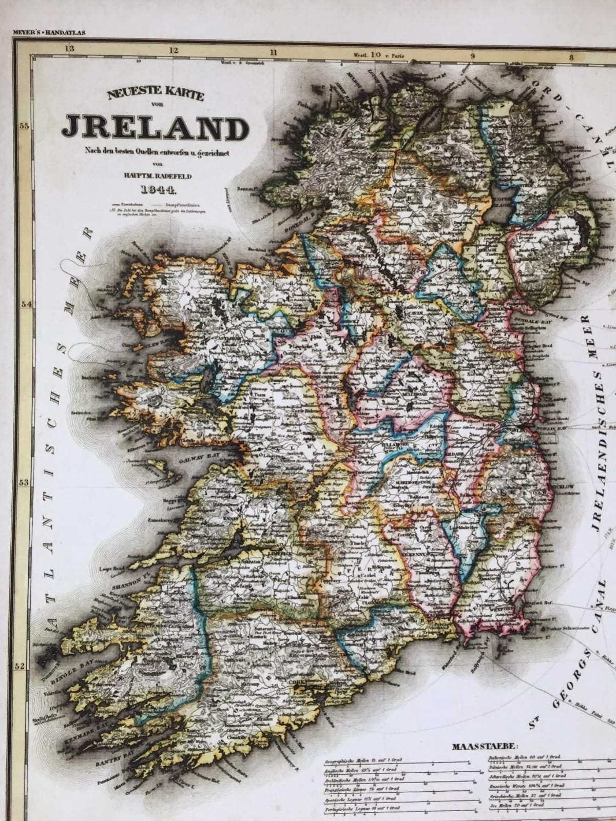 1844 Ireland Map 11x14 Framed Poster, Vintage Antique Cartography, Historical Irish Counties Decorative Wall Art, European Geography Decor, Irish Heritage for Genealogy & History Buffs, Collectors customer photo 2