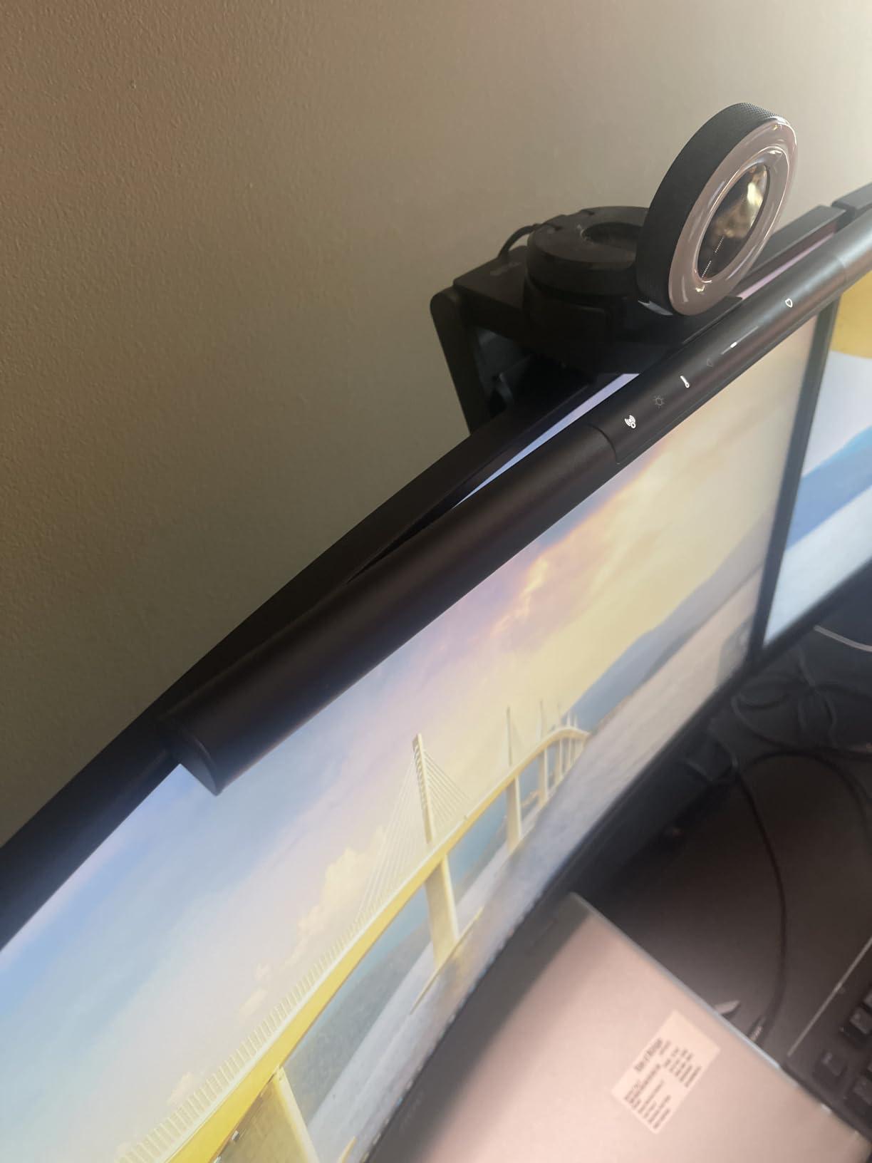 BenQ ScreenBar Pro LED Monitor Light Bar (Black) - Ultrawide Lighting, Motion Sensor, Adjustable Brightness/Color Temperature, Eye-Care USB-C Monitor lamp, No Glare, Curved Monitors customer photo 1
