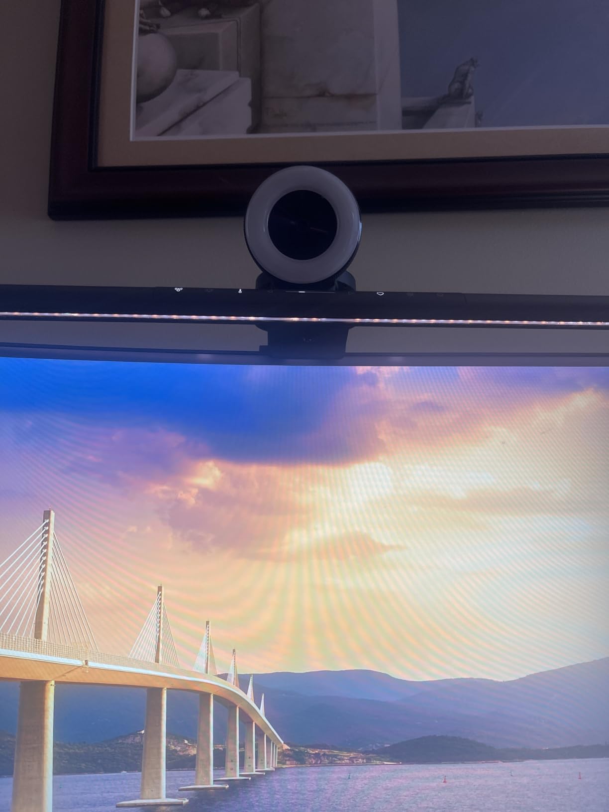 BenQ ScreenBar Pro LED Monitor Light Bar (Black) - Ultrawide Lighting, Motion Sensor, Adjustable Brightness/Color Temperature, Eye-Care USB-C Monitor lamp, No Glare, Curved Monitors customer photo 2