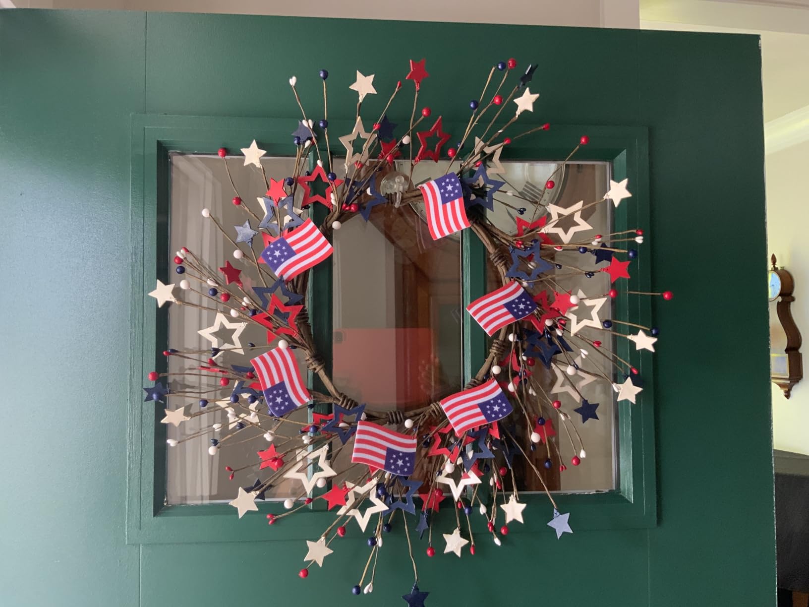 Independence Day Wreath 20inch - 4th of July Wreath, Patriotic Wreath for Front Door, Red White Blue American Flag Patriotic Wreath customer photo 1