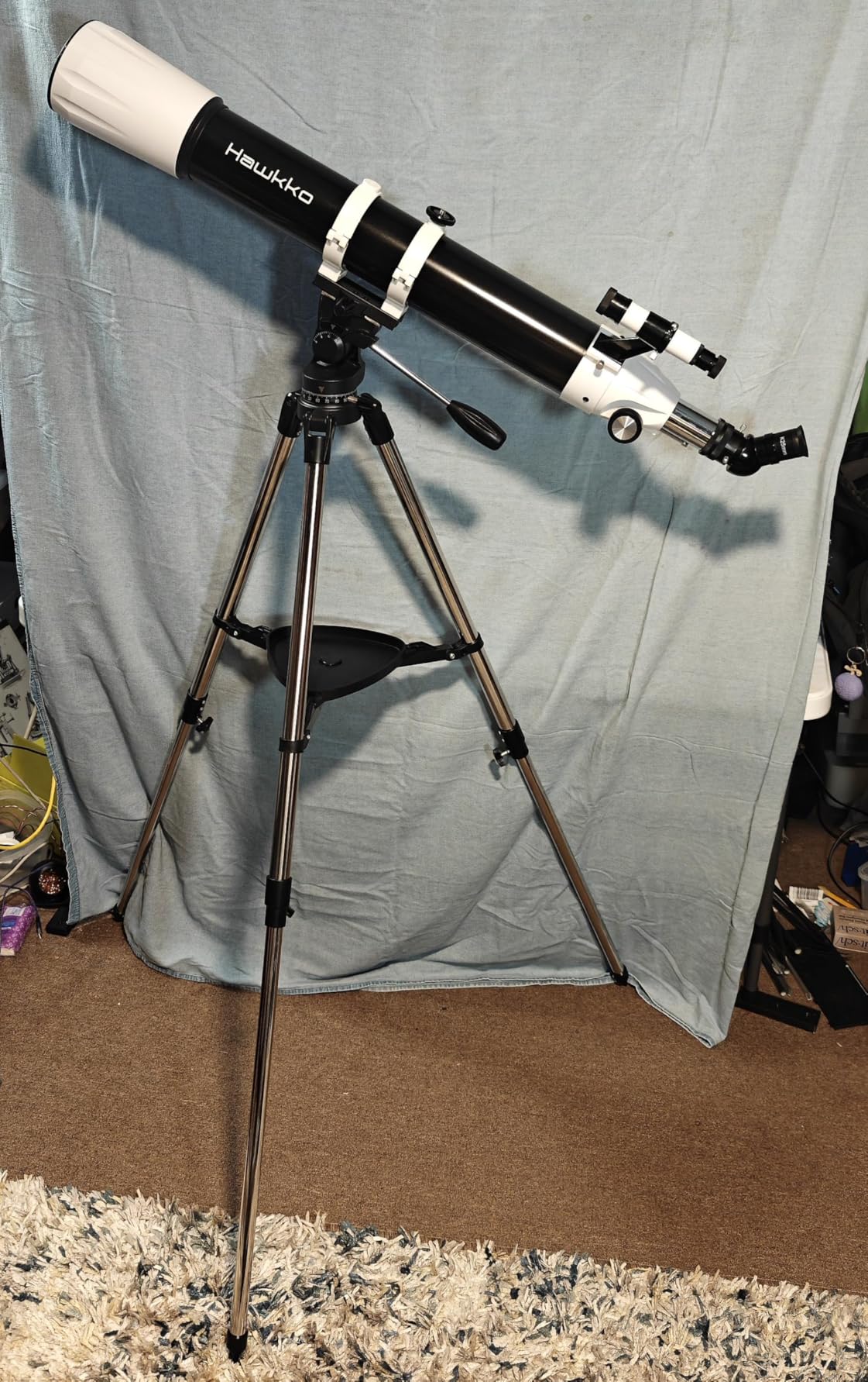 Hawkko 90mm Aperture 900mm Telescope for Adults High Powered | Multi-Coated Professional Refractor Telescope for Astronomy Beginners (36X-270X) with AZ Mount, Carry Bag, Phone Adapter customer photo 1