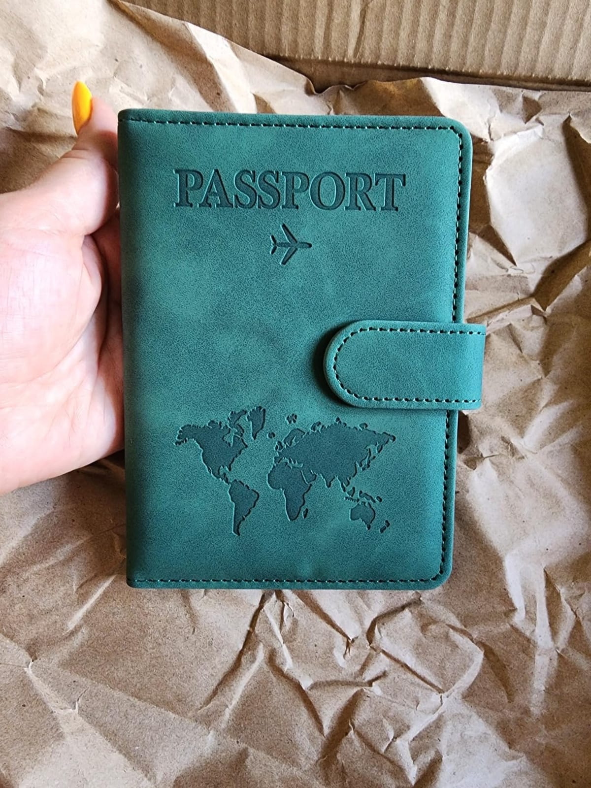 Eoehro Passport Holder for Travel Essentials, Passport Wallet Cover Case for Travel Must Haves Accessories, Passport Book Holders for Women and Men (dark green) customer photo 1