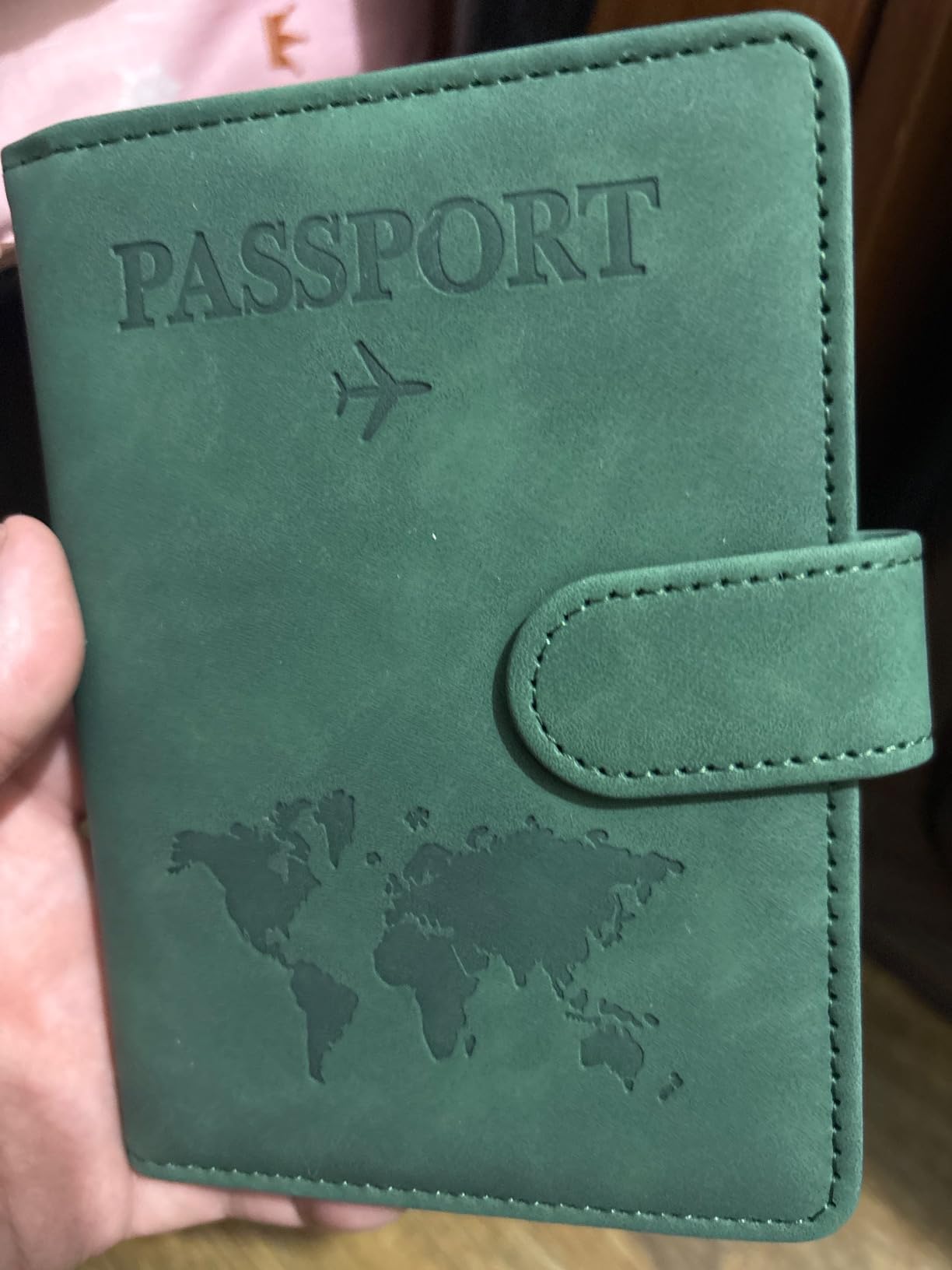 Eoehro Passport Holder for Travel Essentials, Passport Wallet Cover Case for Travel Must Haves Accessories, Passport Book Holders for Women and Men (dark green) customer photo 2