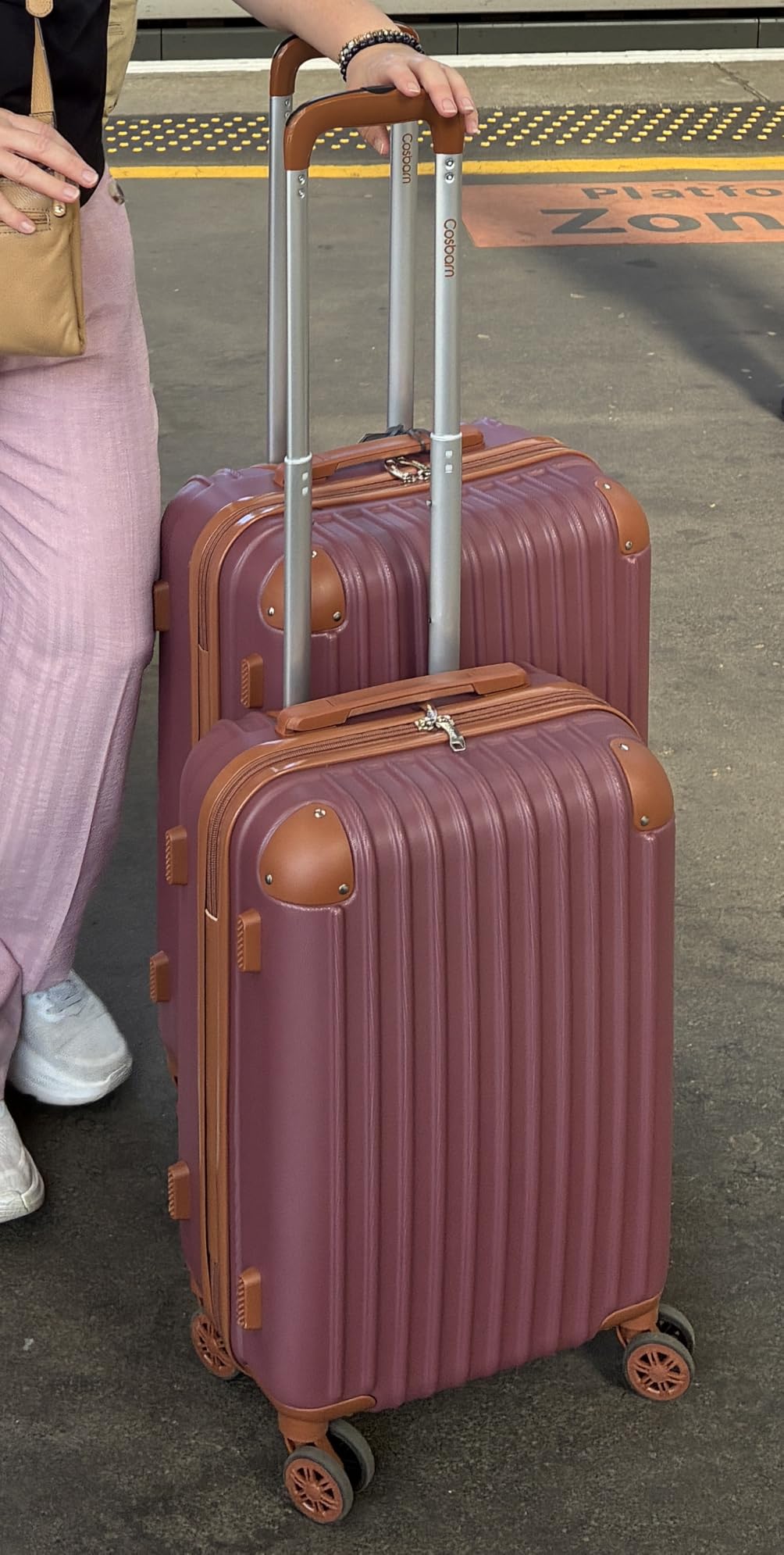 Cosbarn Luggage Sets 5 Piece Suitcases with Wheels, ABS Hard Case with TSA Lock Spinner Wheels customer photo 1