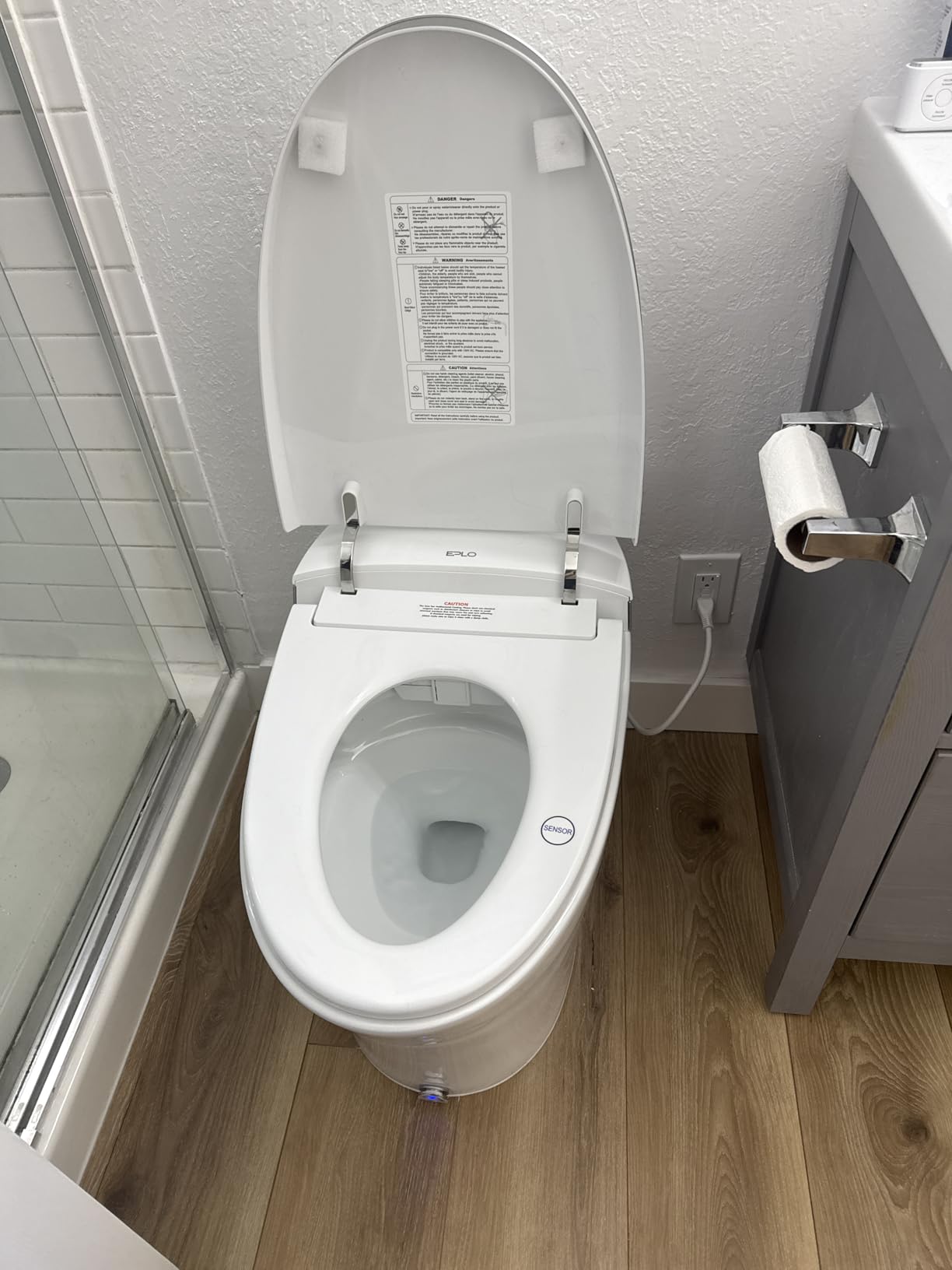 EPLO iX7 Smart Bidet Toilet with Auto Open/Close Heated Seat Foam Dispenser | Auto Flush, Tankless, High-Speed Dryer, Night Light, Warm Water Wash, ADA Comfort Height, ECO Modern, LED Display, Blackout Flush customer photo 1