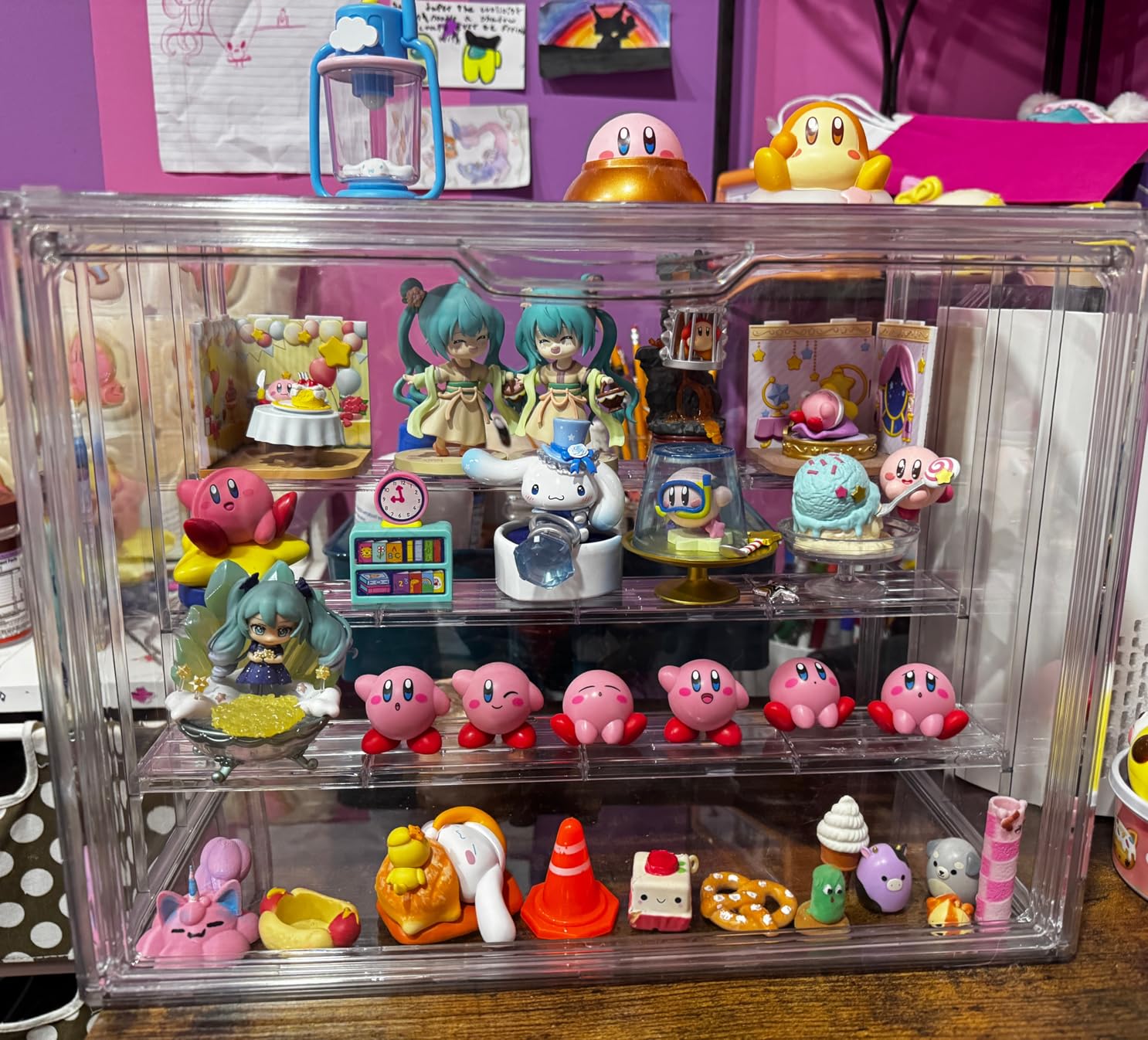 LXLXXL Acrylic Display Case for Collectibles 3 Layer Adjustable Figure Display Cases with Magnetic Door Clear Stackable Display Box for Figures Showcase 2Pack customer photo 2