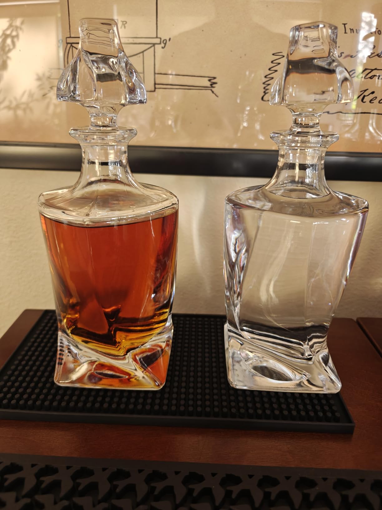 Square 25Oz Whiskey Liquor Decanter Set With 2 Glasses in Box | Decanter Set for Scotch Liquor, Whiskey Wine Bourbon Suit for Men and Women Father Coworkers Lovers customer photo 1