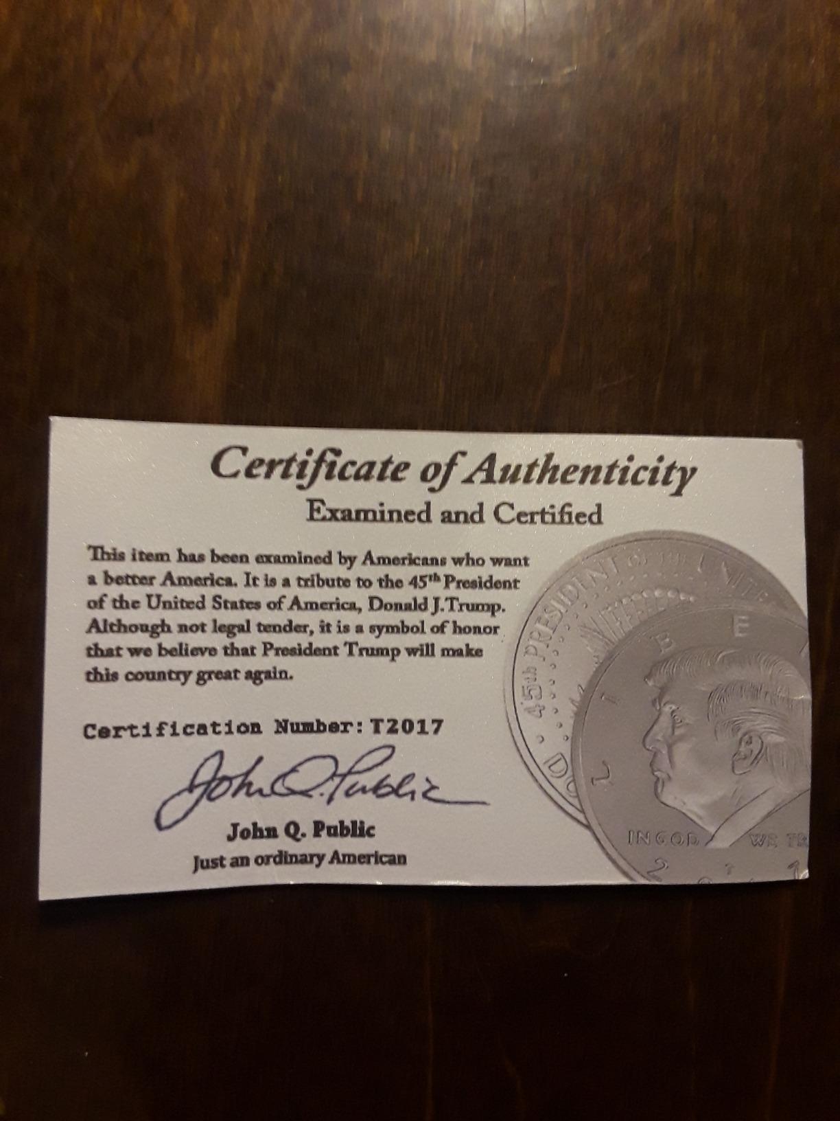 Donald Trump Silver Coin 2024 with Certificate of Authenticity, President Coin, Trump Coin Collectors, Silver Plated, 38mm x 2mm customer photo 2