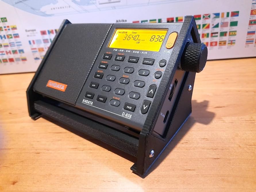 XHDATA D808 Portable AM FM SW LW Air Band Shortwave Radio SSB RDS Multi Band Digital Radio Speaker with LCD Display Alarm Clock External Antenna (Black) customer photo 1