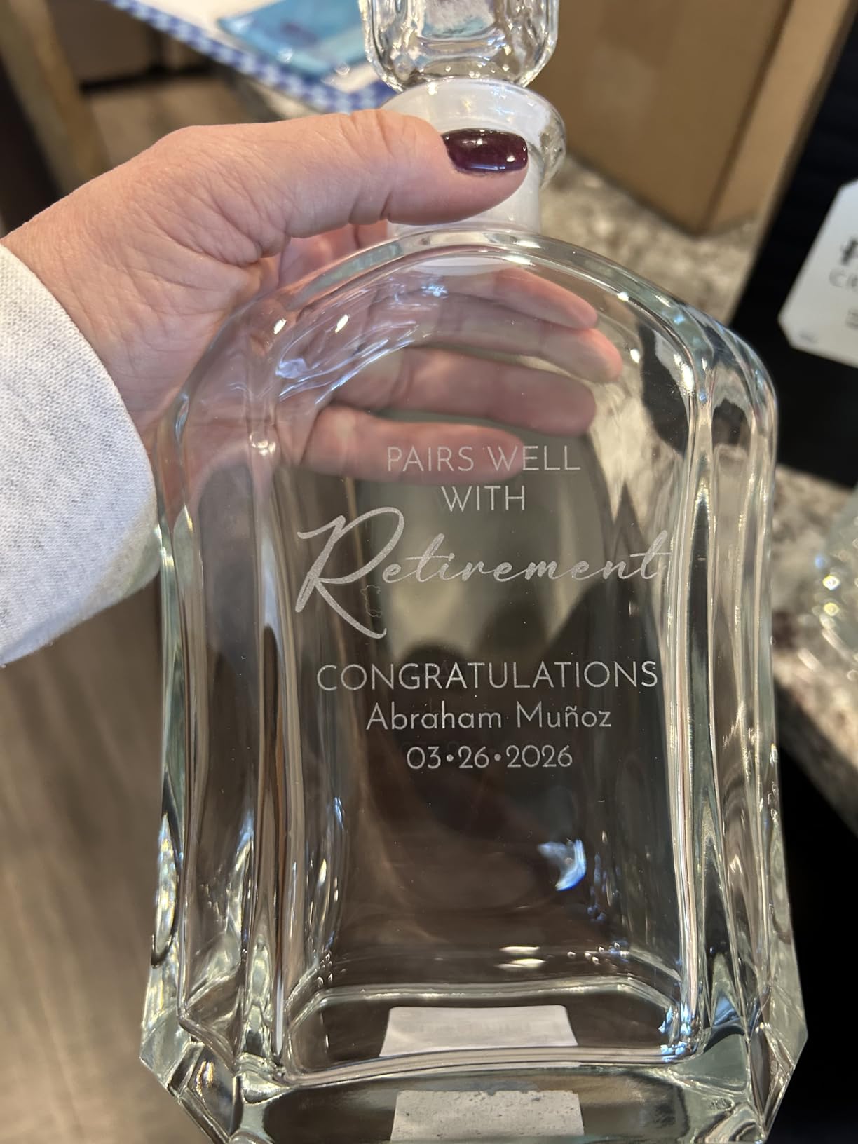 Retirement Gifts for Men - Personalized Decanter - Custom Engraved 2025 Retirement Gifts for Him, Dad, Husband, Boss, Coworker - Best Mens Retirement Gift Ideas - Unique Gifts for Retirement customer photo 1