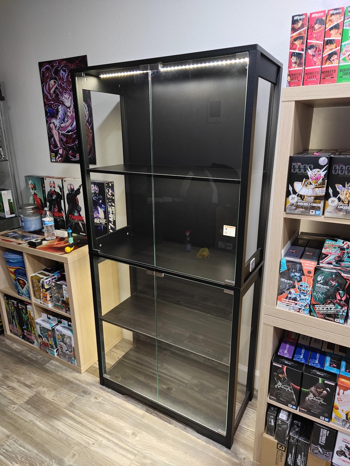 BROTTAR Display Cabinet with Glass Doors, 4-Tier Display Case, Black customer photo 1