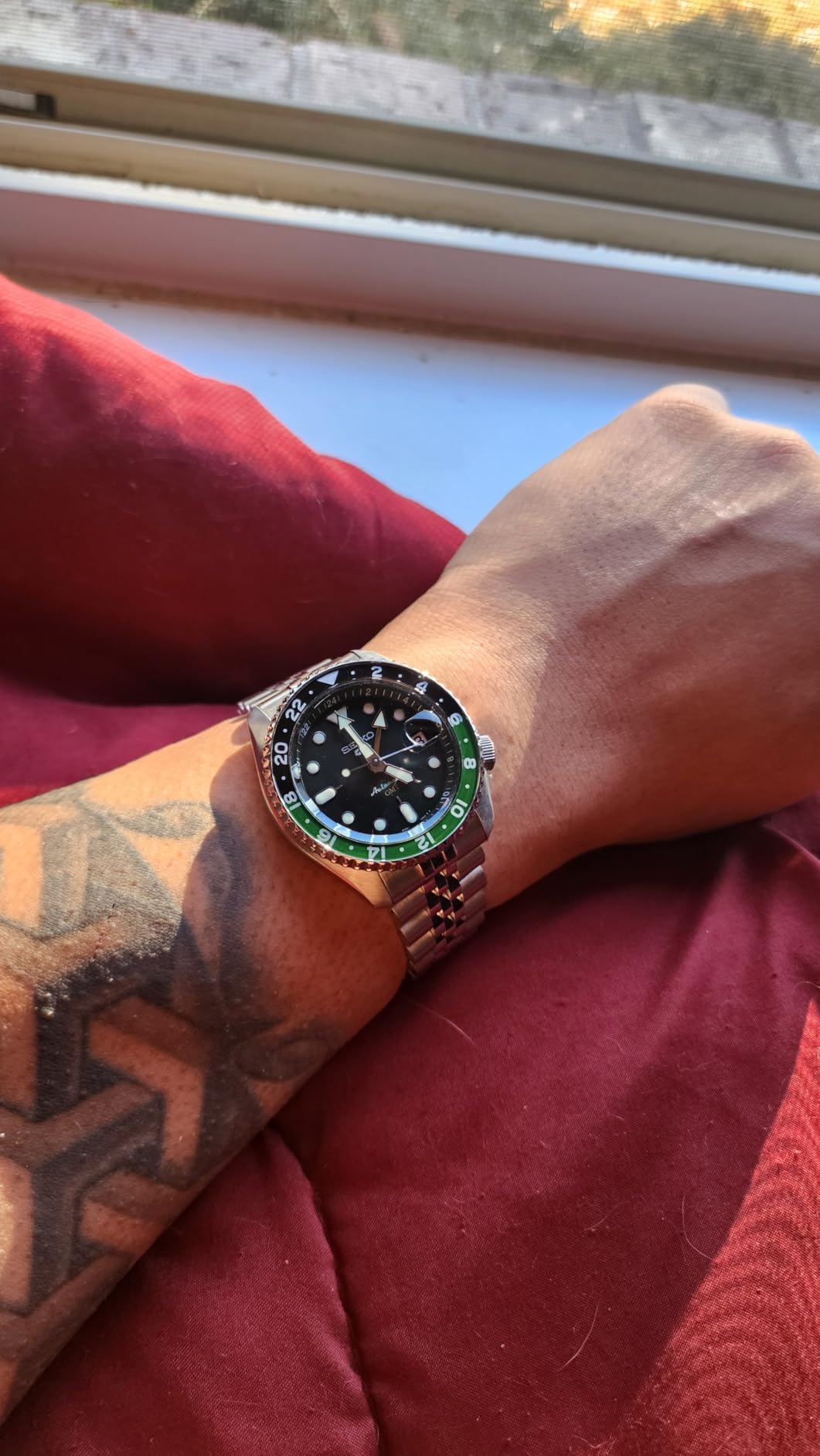 5 Sports SKX GMT Automatic Green Dial Sprite Bezel Men's Watch SSK035 customer photo 1