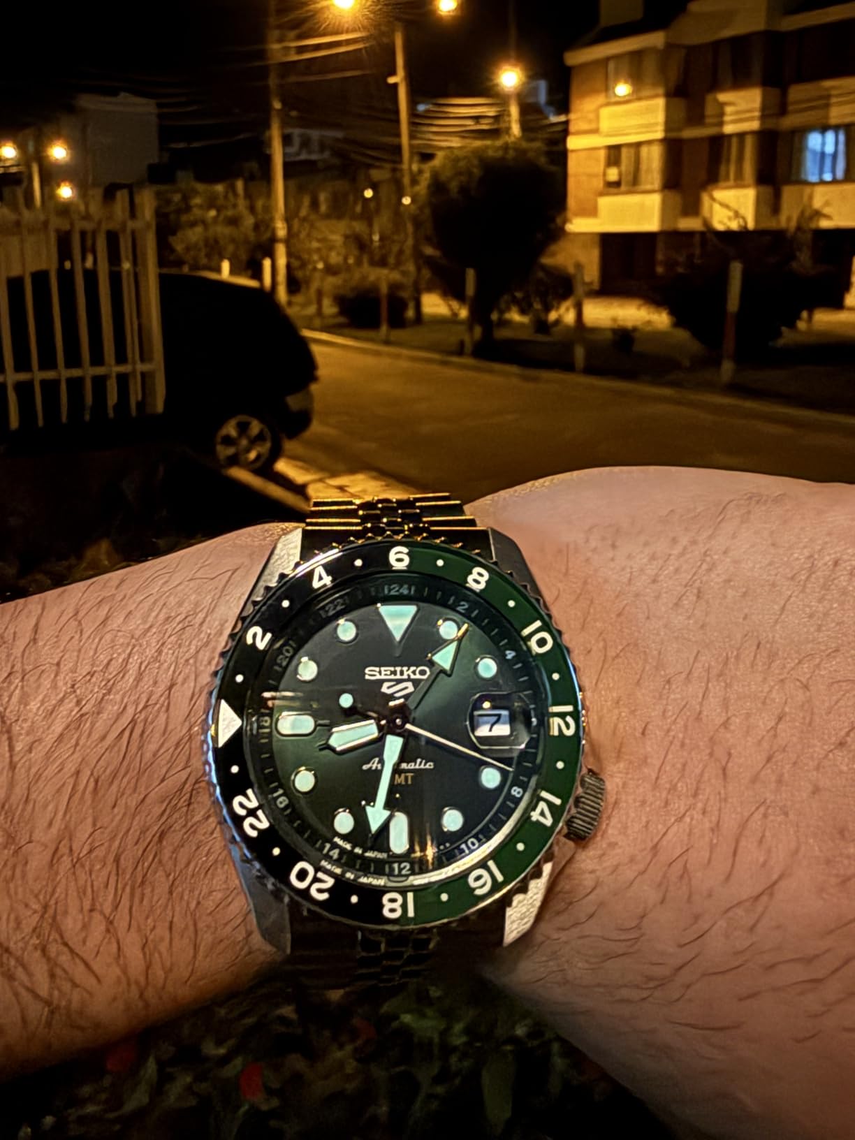 5 Sports SKX GMT Automatic Green Dial Sprite Bezel Men's Watch SSK035 customer photo 2