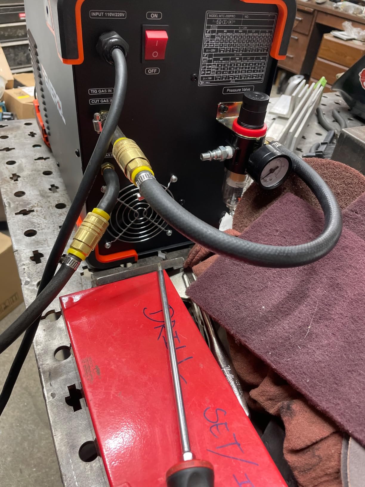 FEMEROL Plasma Cutter Welder Combo 200A Gas MIG/Gasless MIG/HF TIG/Stick/CUT/SPOT 6 in 1 Welding Machine Aluminum Welding 110/220V Dual Voltage Multi Process Welder customer photo 2