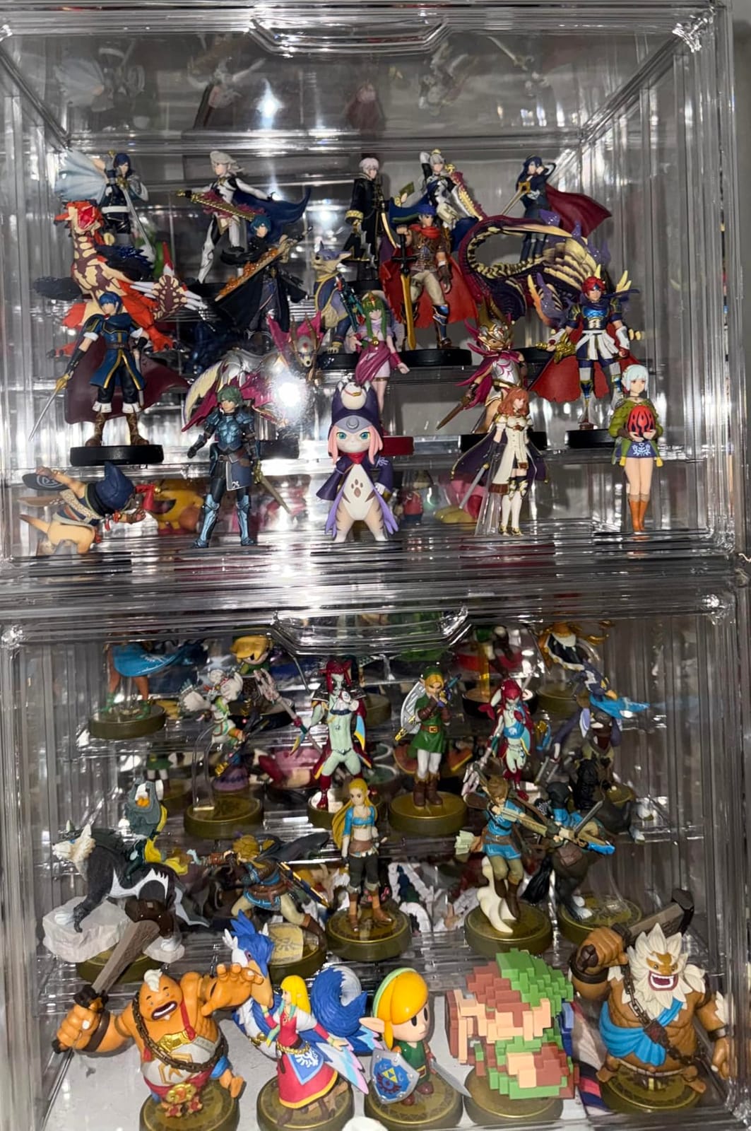 Clear Acrylic Display Case Upgrade 4 Tier Figure Display Cases with 3 Movable Dividers, Stackable Display Box Showcase with Magnetic Door for Collectibles (Large-1pack) customer photo 1