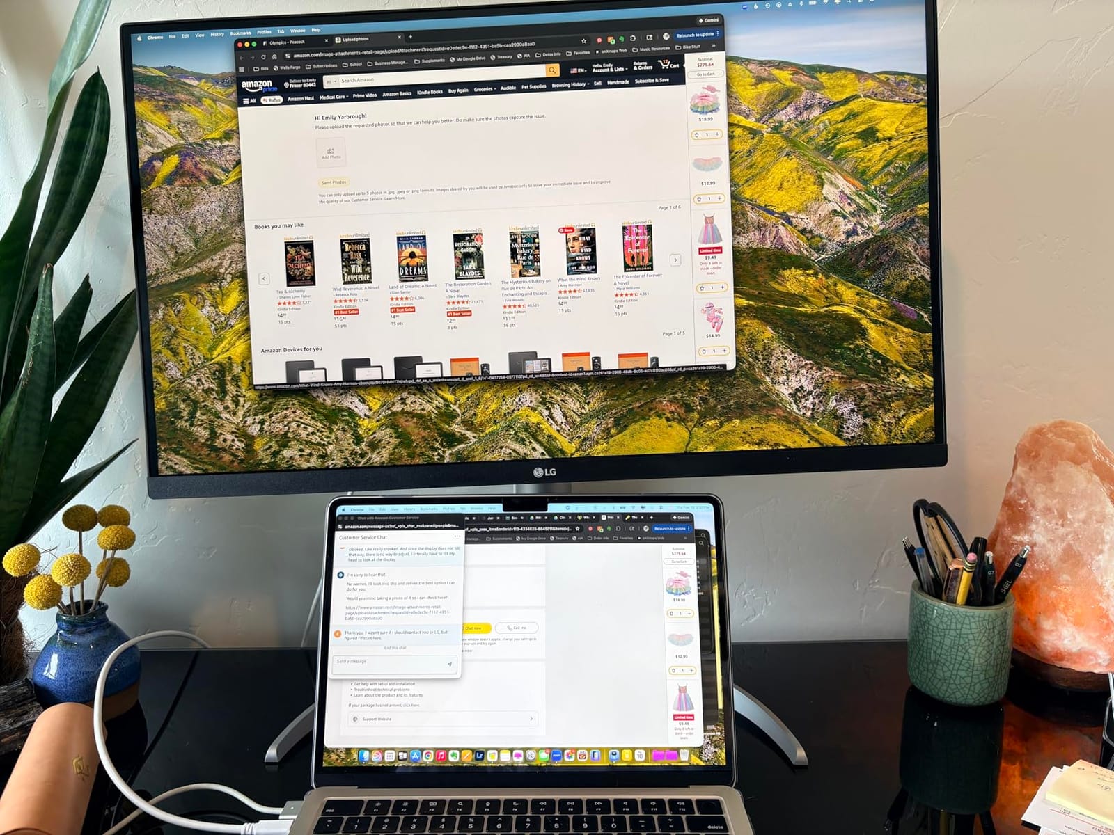 LG 27UP850K-W 27-inch Ultrafine 4K UHD IPS Monitor, White | 60Hz, DisplayHDR 400, USB Type-C 90W PD, Tilt/Height/Pivot Adjustable Stand, Built-in Speaker customer photo 2