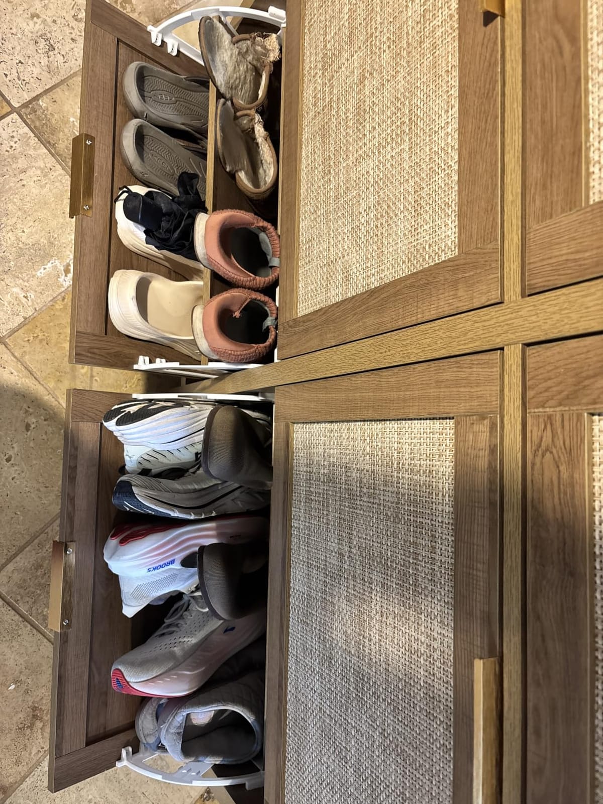 HOKYHOKY Rattan Shoe Storage Cabinet with 2 Drawers & 2 Flip Drawers customer photo 1