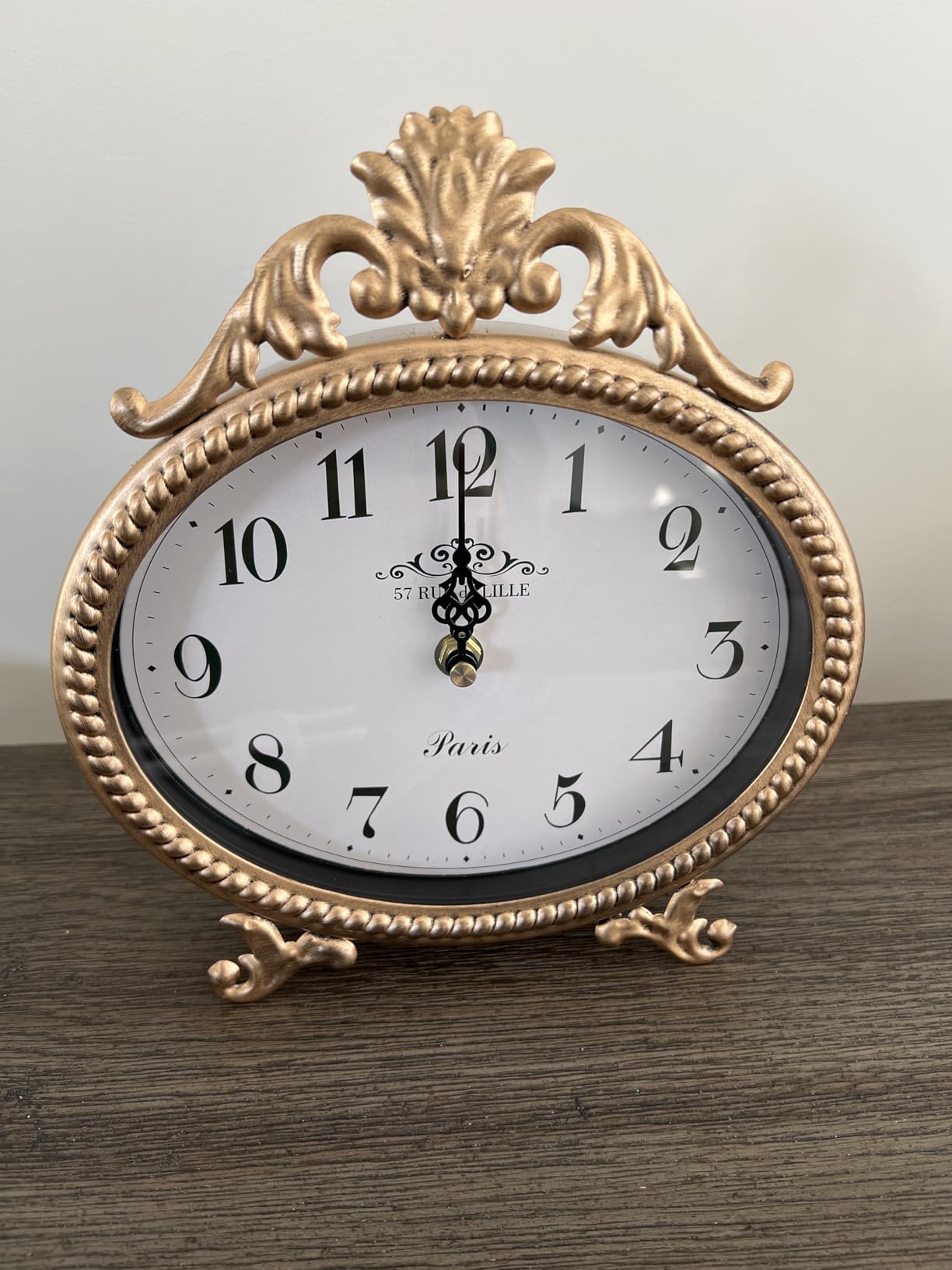 Abdurey Vintage Table Clock, Antique White French Rustic Style Mantel Clock | Desk and Shelf Rustic Decorative Clocks for Living Room, Farmhouse, Bedroom, Bedside, Gift Clocks customer photo 1