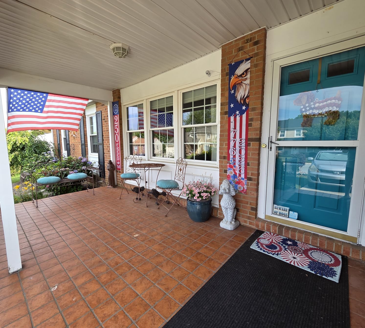 OHOME 4th of July Decorations - American Flag Porch Banner for Memorial Day Decorations - Patriotic Decorations for Home Outdoor Outside customer photo 1