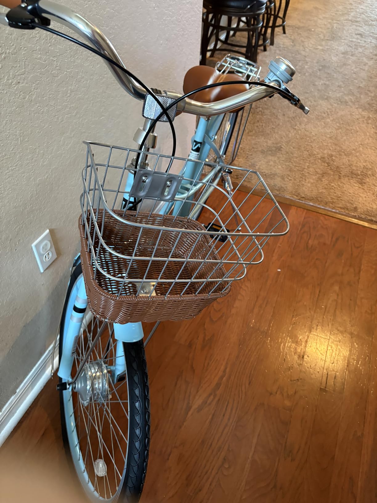 VIRIBUS Beach Cruiser Bike for Women, Single Speed Womens Bike with Basket & Rack 24 26 inch, Retro Step Through Cruiser Bicycle for Petite Short Women Female Ladies City Commuter, 330 lb. customer photo 1