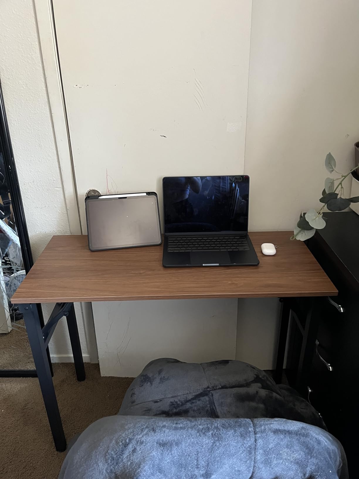 Frylr Small Folding Computer Desk - Portable 35.8 Inch Foldable Laptop Table, No-Assembly, Collapsible and Compact customer photo 2