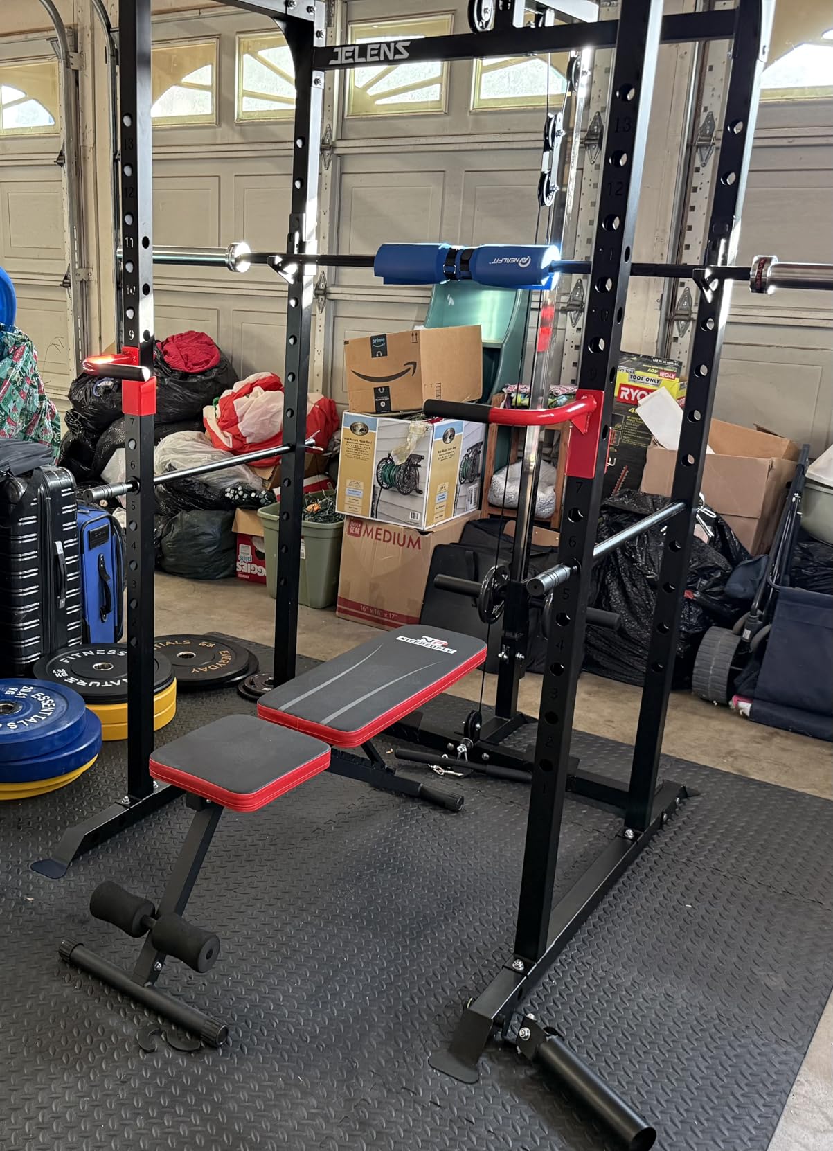 JELENS S11 Power Cage, 2000LB Multi-Function Power Rack with LAT Pulldown, Squat Rack with Adjustable Pulley System and Training Attachments customer photo 1