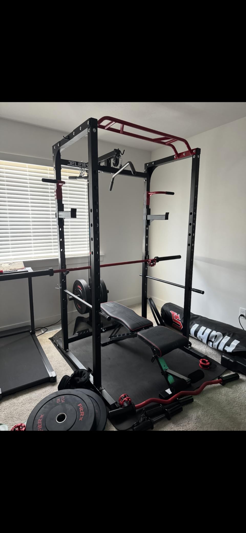 JELENS S11 Power Cage, 2000LB Multi-Function Power Rack with LAT Pulldown, Squat Rack with Adjustable Pulley System and Training Attachments customer photo 2