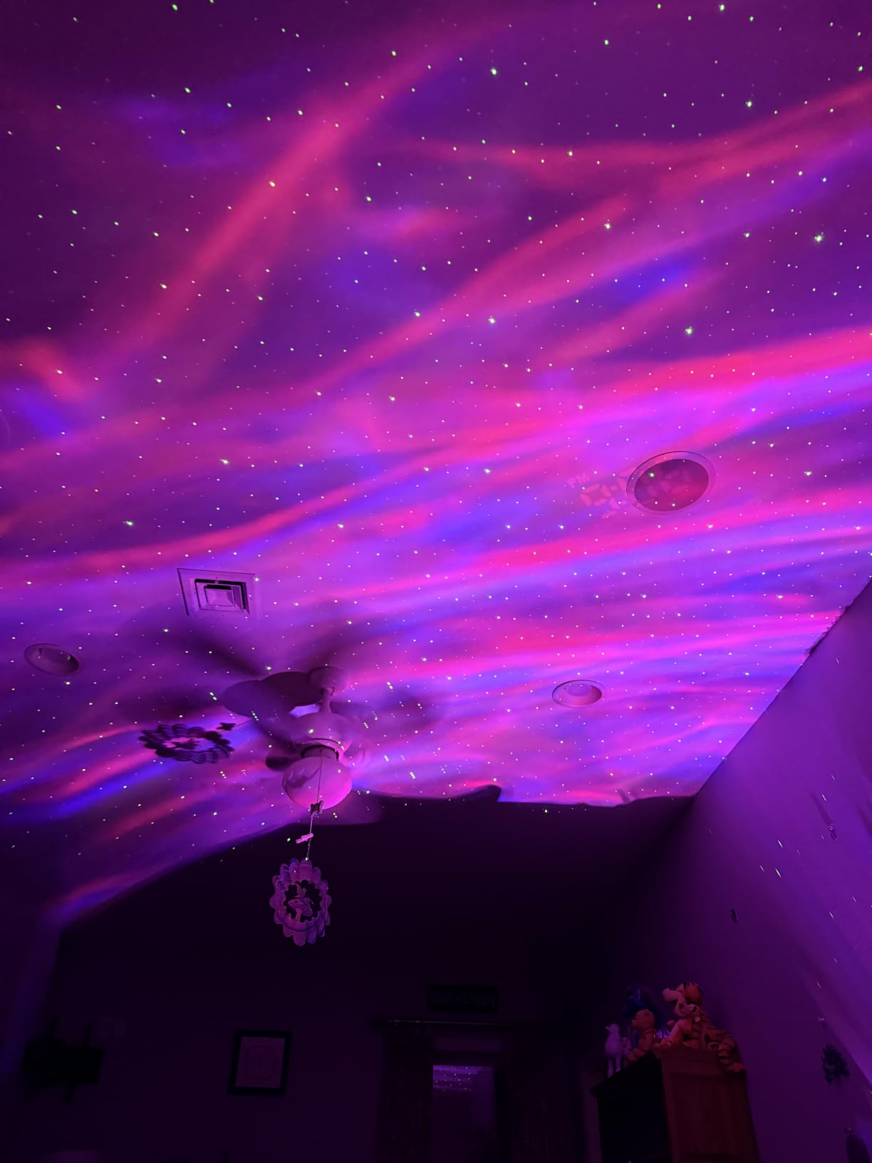 Star Projector, Northern Lights Projector, with Bluetooth Speaker, White Noise | Remote Control, Night Light, for Game Room, Adults, Family Gatherings, Galaxy Projector Bedroom customer photo 1