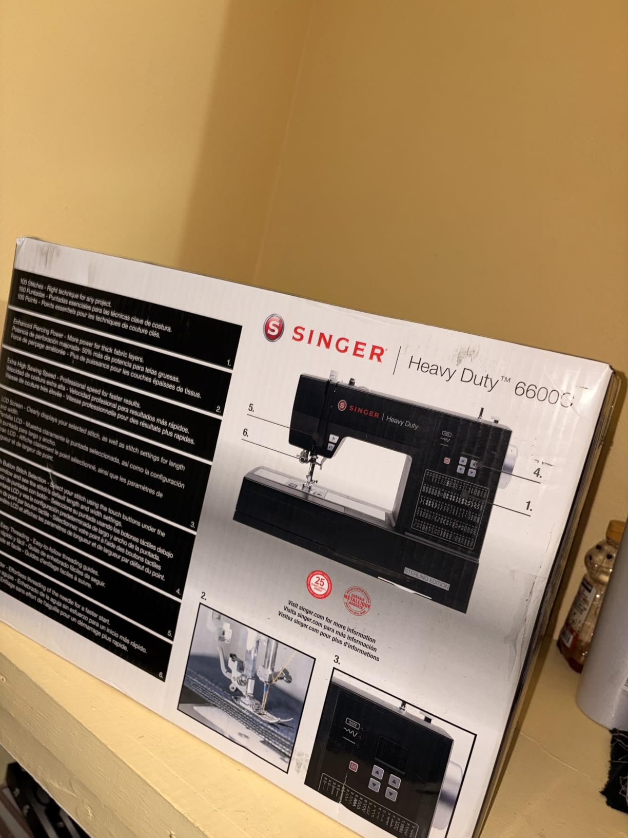 SINGER Heavy Duty 6600C Sterling Sewing Computerized Machine + Accessory | 100 Built-In Stitches Deliver 215 Stitch Applications| 60% More Power, 1100 Stitches/Min| Metal Frame, 6 One-Step Buttonhole customer photo 2