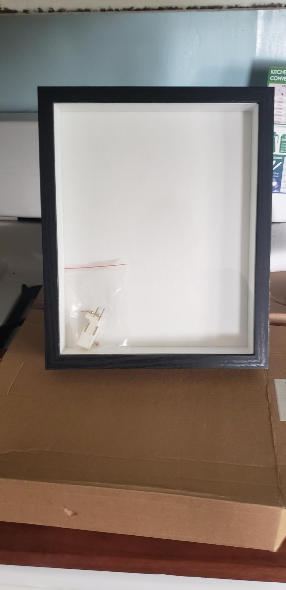 8x10 Shadow Box Picture Frame with Real Glass Panel and Linen Back | With Push Pins and Stand, Display on Tabletop or Wall - Black Shadow Box Display Case for Photos, Flower, Keepsakes, Weddings customer photo 1