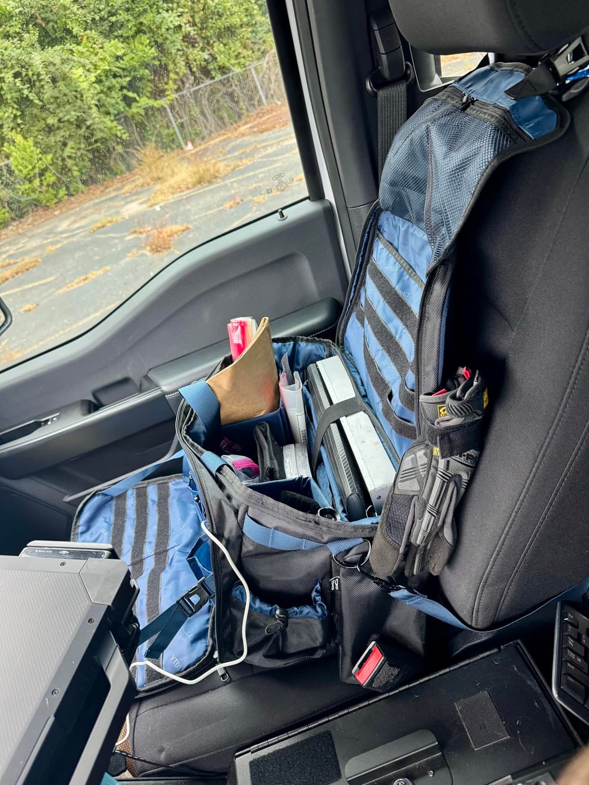 Patrol Bag Law Enforcement, Large Police Gear Duty Bag Front Seat Organizer | with MOLLE Pouch & 15.6In Laptop Layer, Multiple Pockets Police Bag Fits Vehicle Passenger Seat, Police Officer Gifts customer photo 2