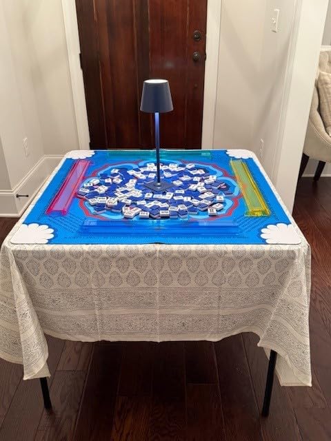 TIASUSAN American Mahjong Tile Set, 166 Blue Tiles, Bag and Mahjong Accessories, 4 All-in-One Rack/Pushers, Mahjong Set Complete customer photo 2