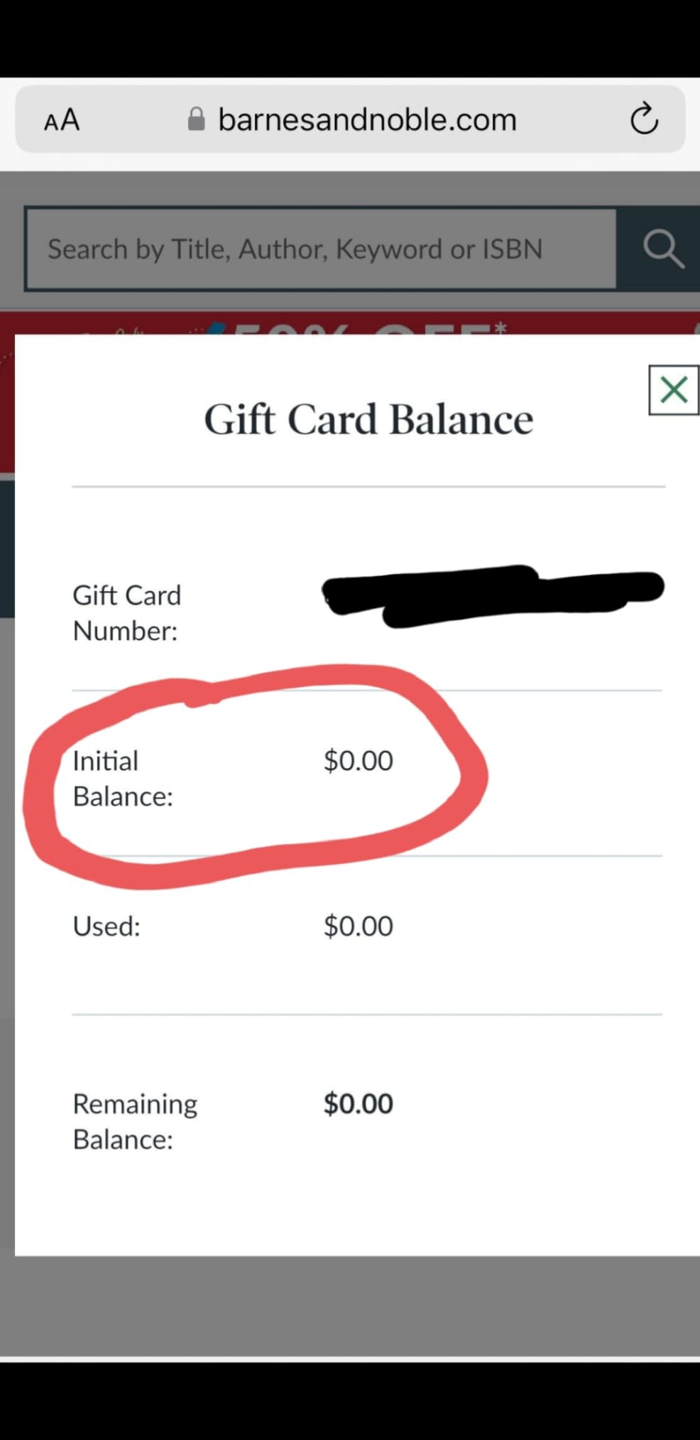 Barnes & Noble Physical Gift Card - $25 customer photo 2