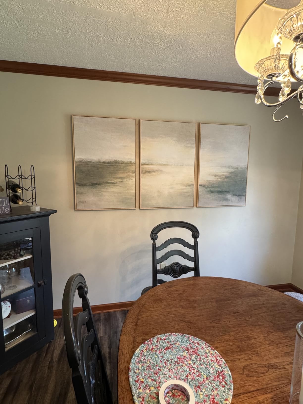 Large Framed Abstract Nature Landscape Wall Art for Living Room, Set of 3 Modern Canvas Prints Paintings Artwork for Walls, Green Lake Pictures for Hallway, Dining Room, Office Wall Decor 24x36 Inch customer photo 1