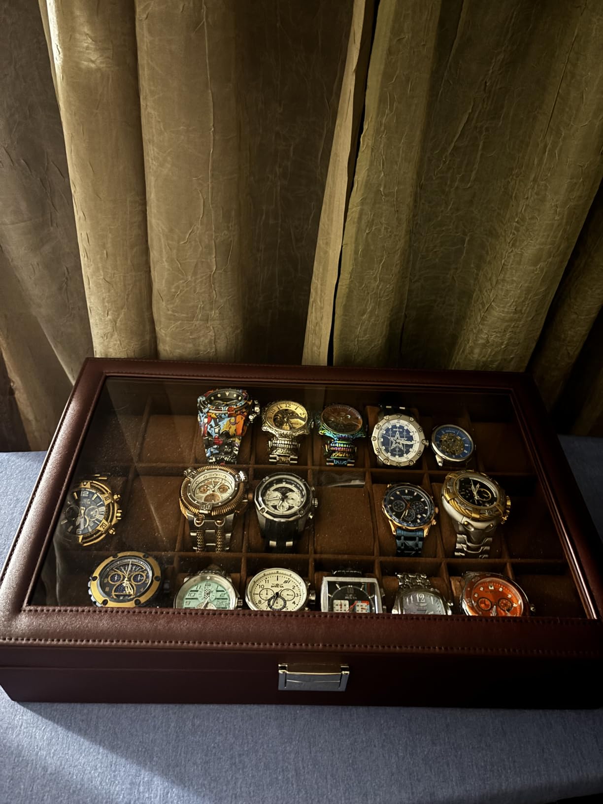ProCase Watch Box for Men, 24 Slot Display Case with Real Glass Lid | Premium Storage Holder Organizer with Removable Pillows, Gift for Dad & Father's Day & Watch Collectors customer photo 1