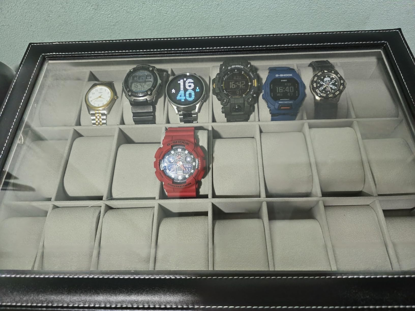 ProCase Watch Box for Men, 24 Slot Display Case with Real Glass Lid | Premium Storage Holder Organizer with Removable Pillows, Gift for Dad & Father's Day & Watch Collectors customer photo 2