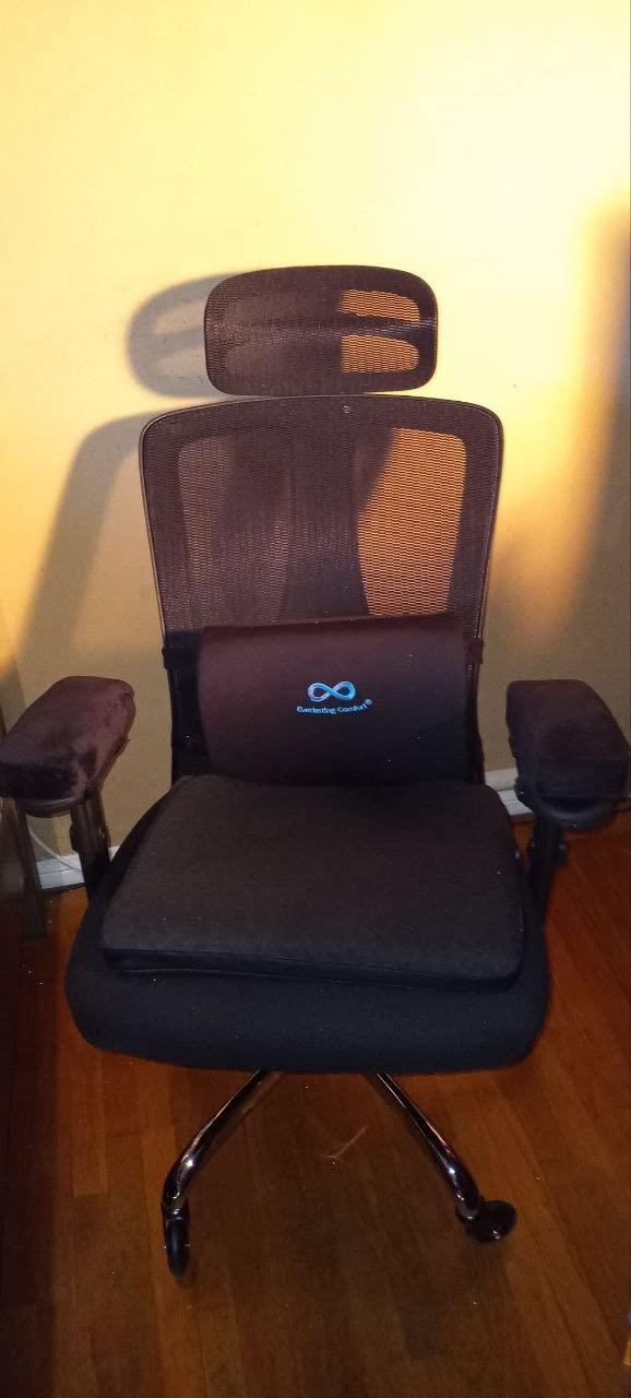 Sytas 400lbs Big and Tall Office Chair with Adjustable Headrest | Heavy Duty Executive Chair with Lumbar Support, High Back Computer Chair with Backrest and Flip-up Arms for Home Office, Black customer photo 2