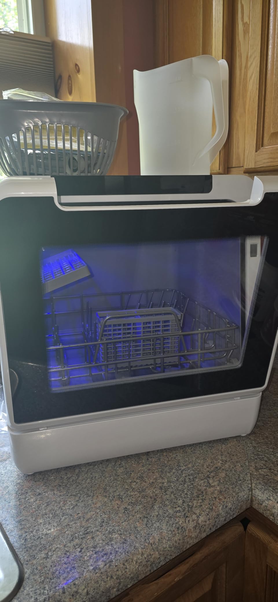 EUHOMY Countertop Dishwasher Portable, 8 Programs with 5L Tank, Black, 40dB | 360° Dual Spray Arms, 29-min Quick Wash, 8-Program with Child Lock and Delay Mode, 167°F, 73h Ventilation, 40dB, Time-Saving customer photo 1