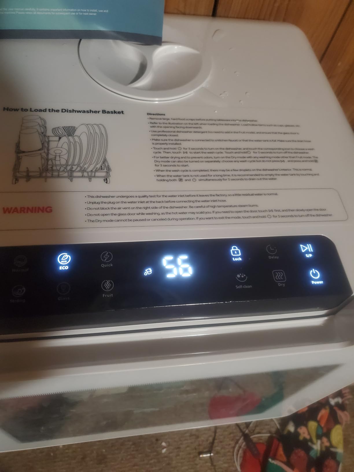 EUHOMY Countertop Dishwasher Portable, 8 Programs with 5L Tank, Black, 40dB | 360° Dual Spray Arms, 29-min Quick Wash, 8-Program with Child Lock and Delay Mode, 167°F, 73h Ventilation, 40dB, Time-Saving customer photo 2
